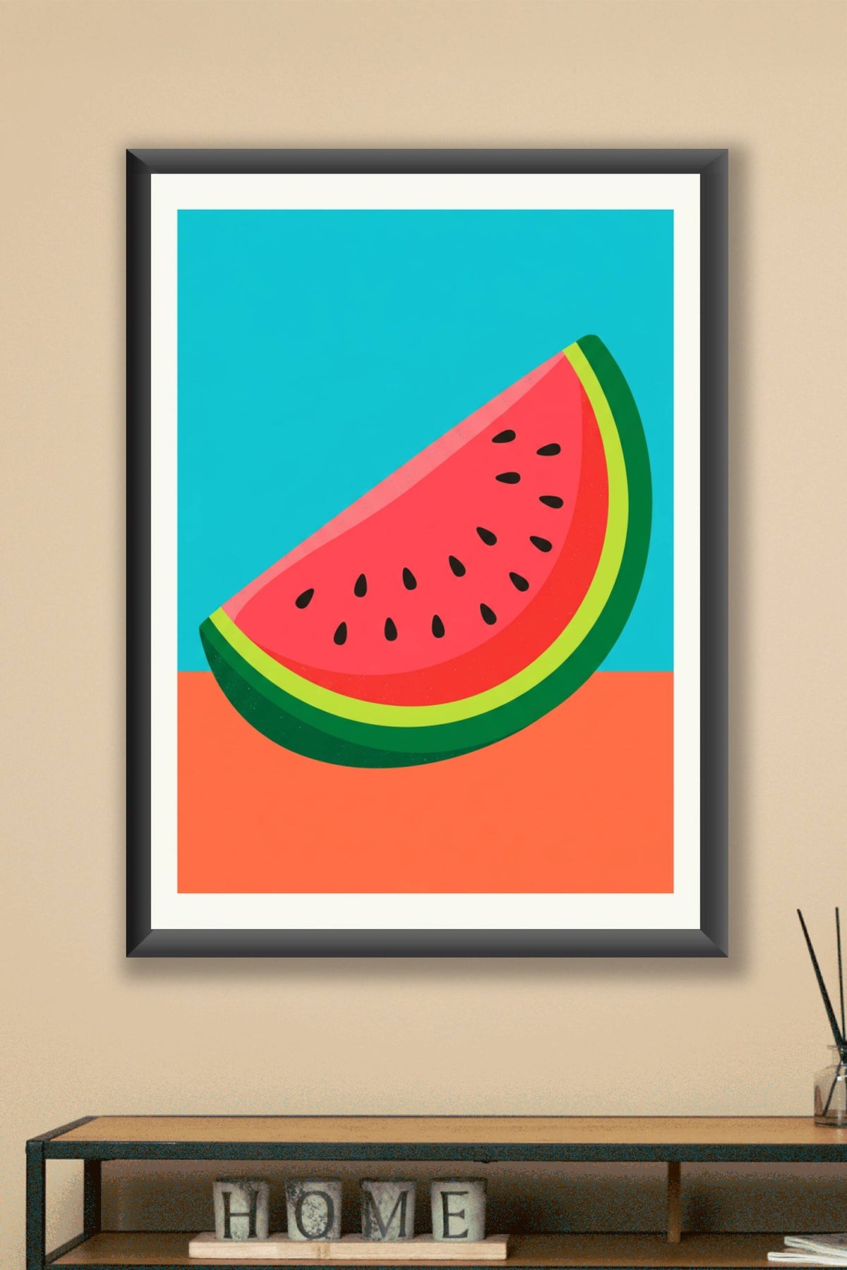 Affiche de pastèque, poster cuisine pop
