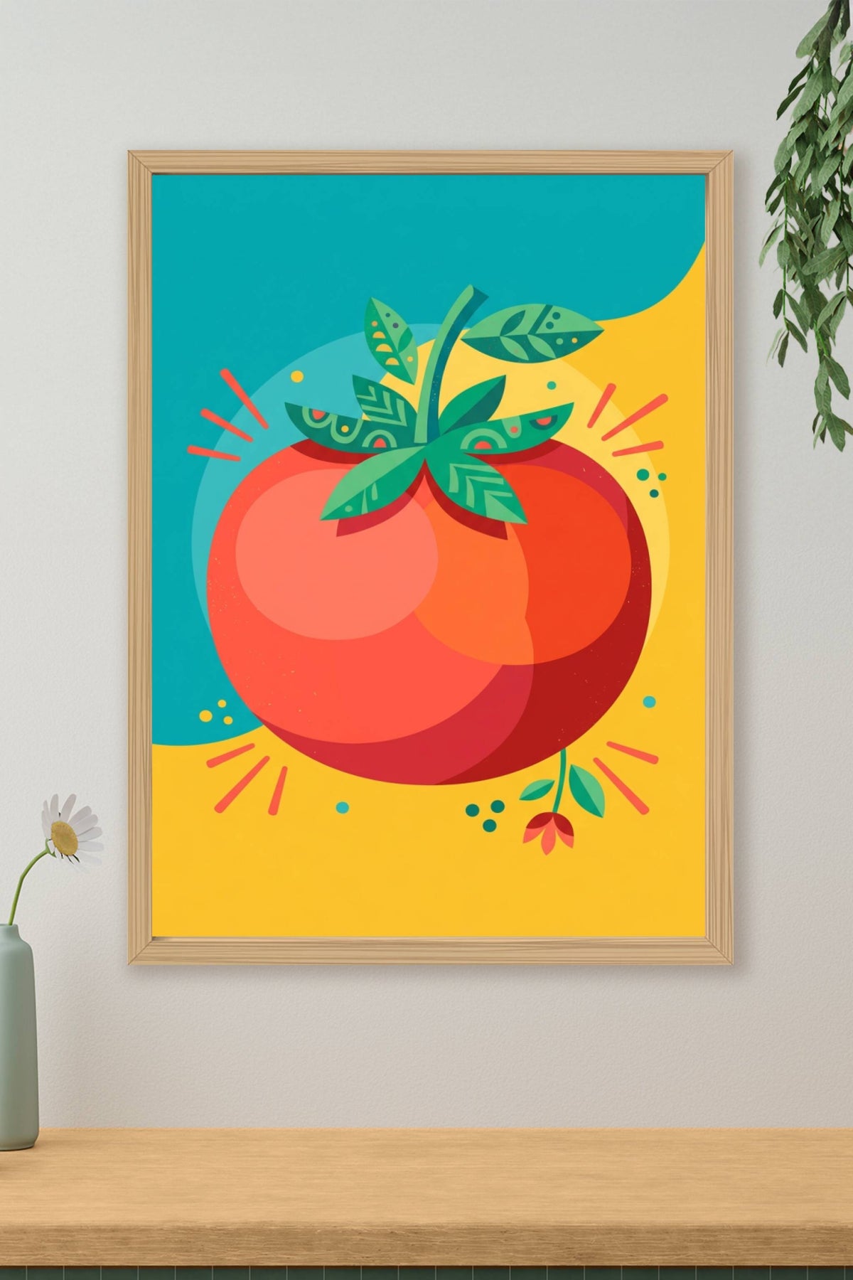 Affiche de tomate, poster style pop art