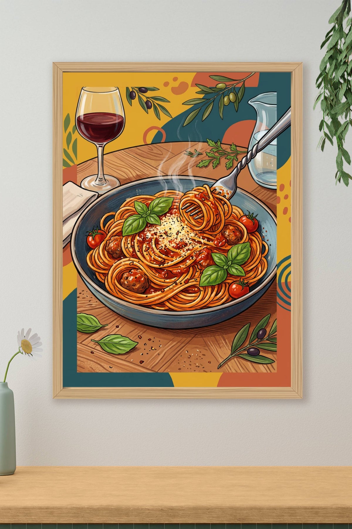 Affiche de pâtes, poster cuisine italienne