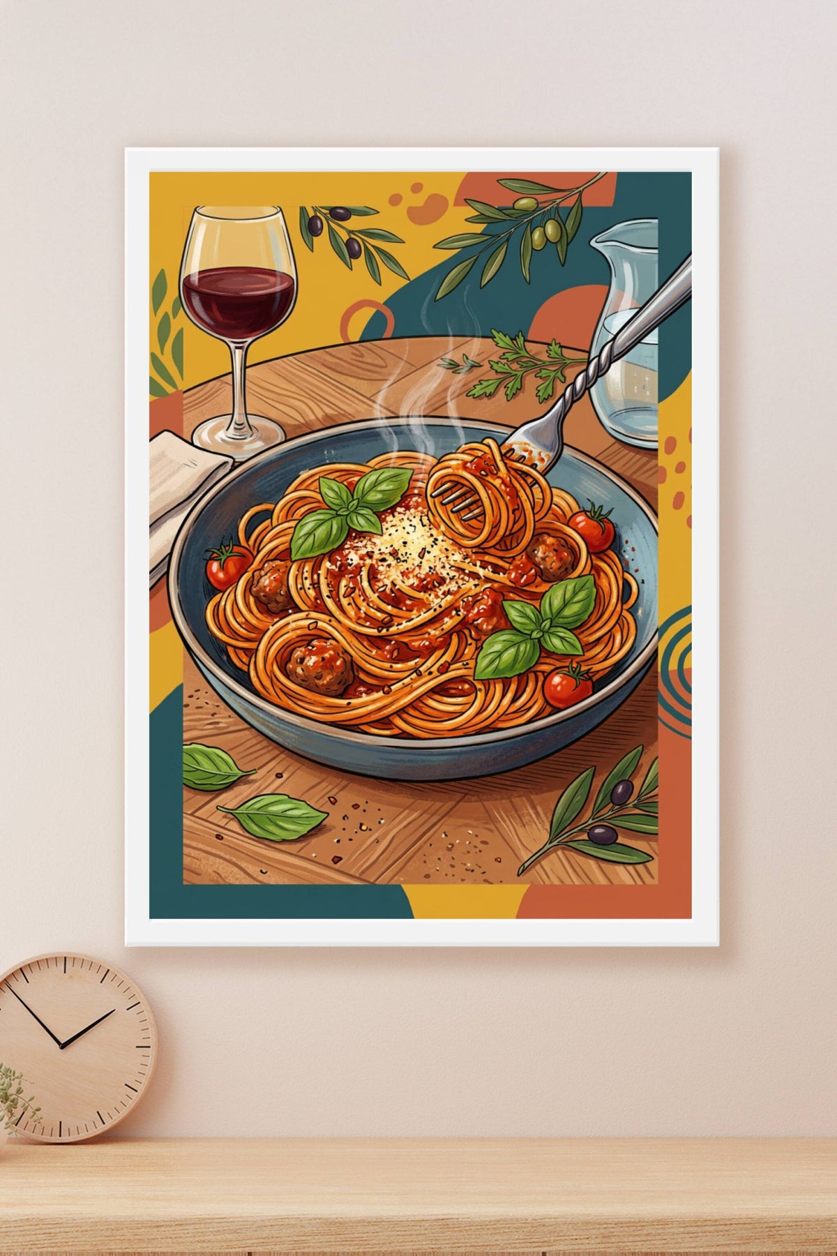 Affiche de pâtes, poster cuisine italienne