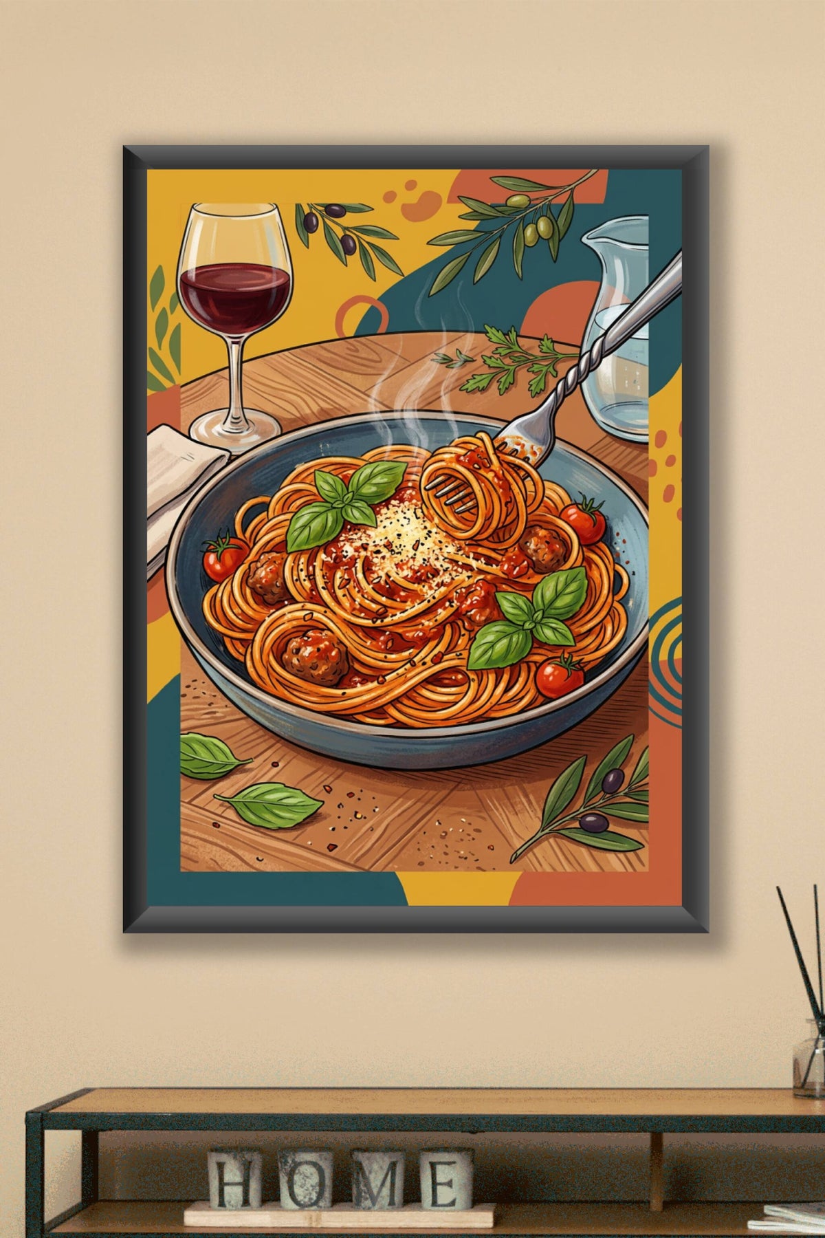 Affiche de pâtes, poster cuisine italienne