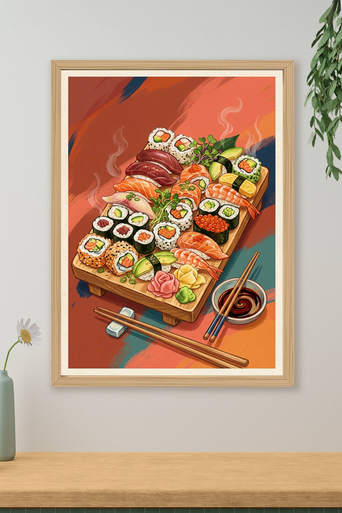Affiche de sushis, poster cuisine japonaise