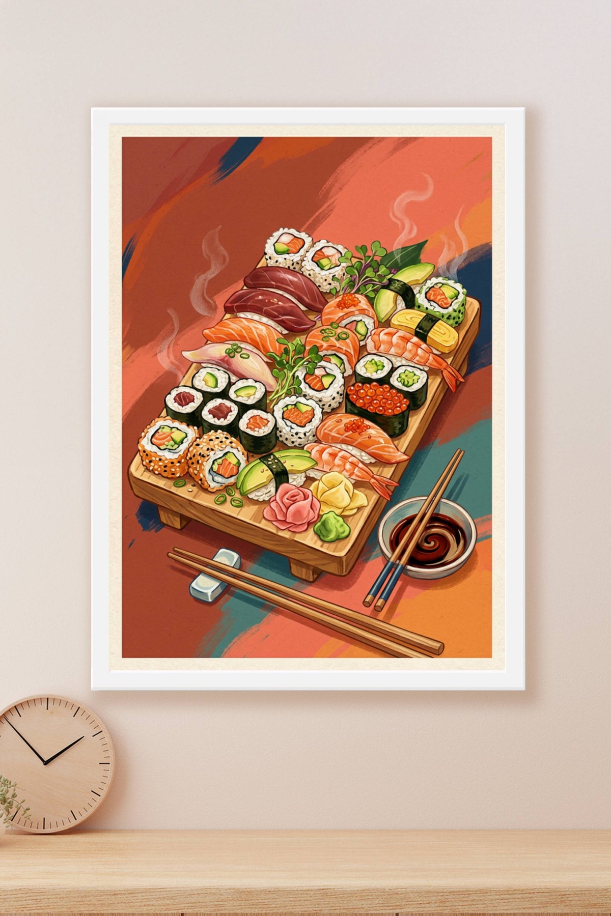 Affiche de sushis, poster cuisine japonaise