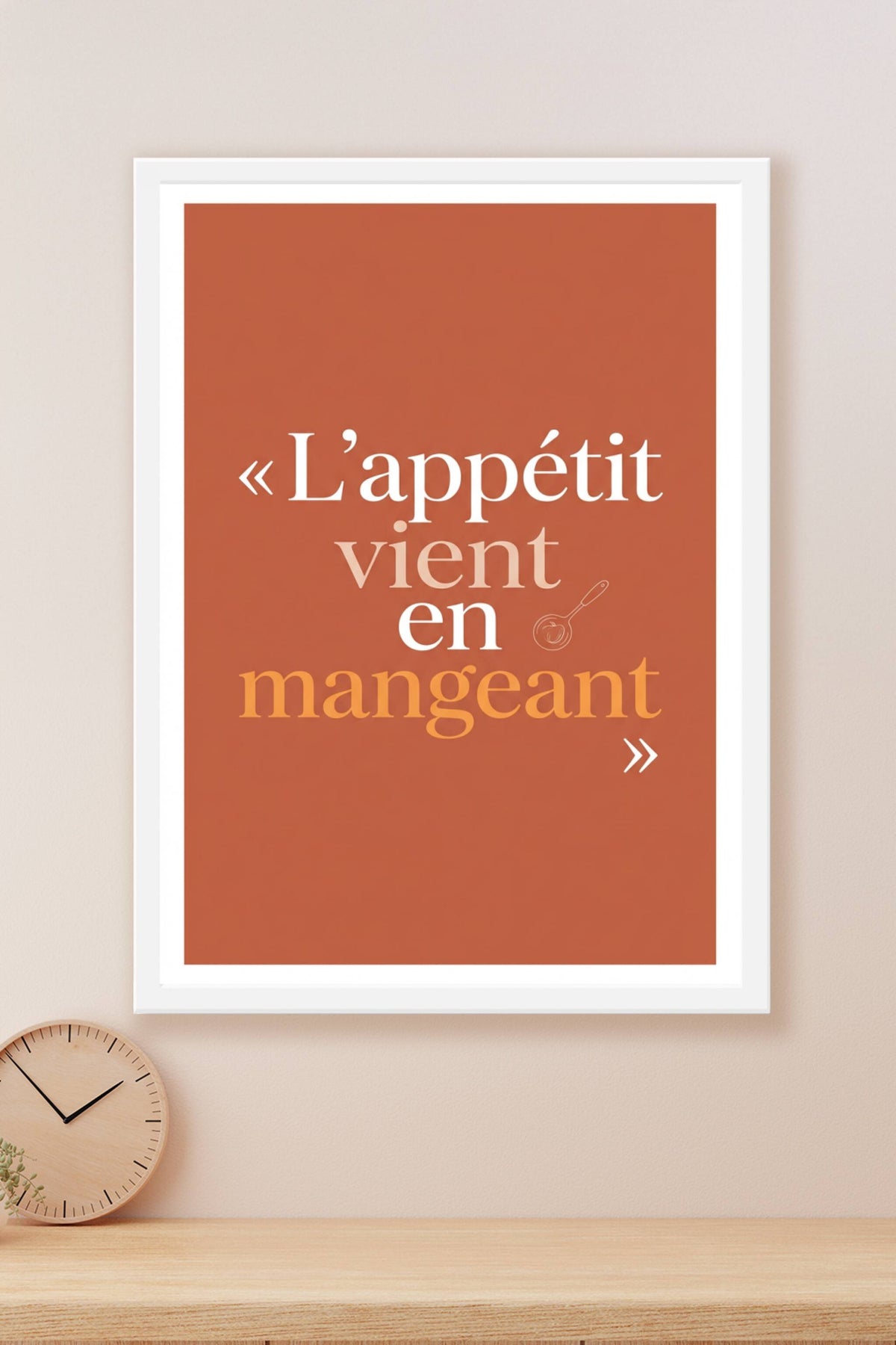 Affiche L'appétit vient en mangeant, poster cuisine