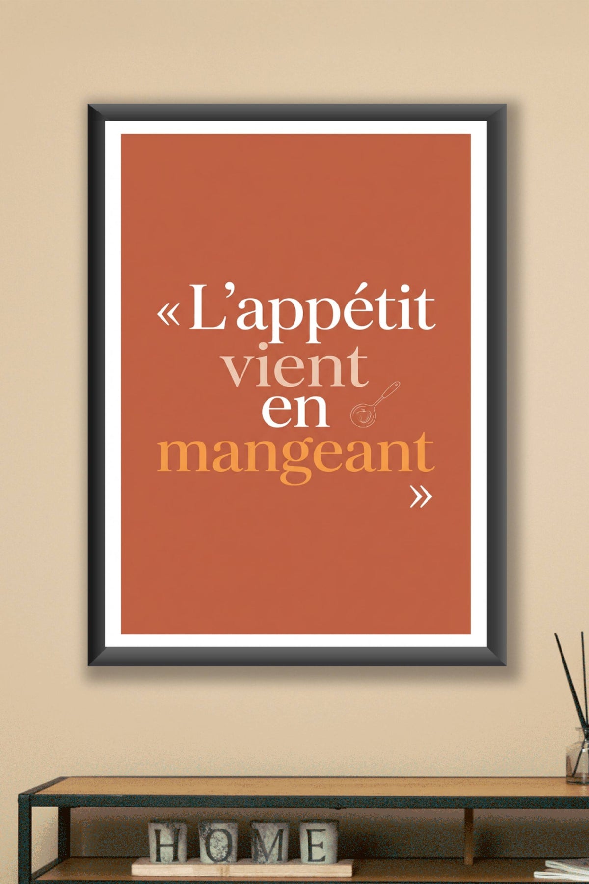 Affiche L'appétit vient en mangeant, poster cuisine