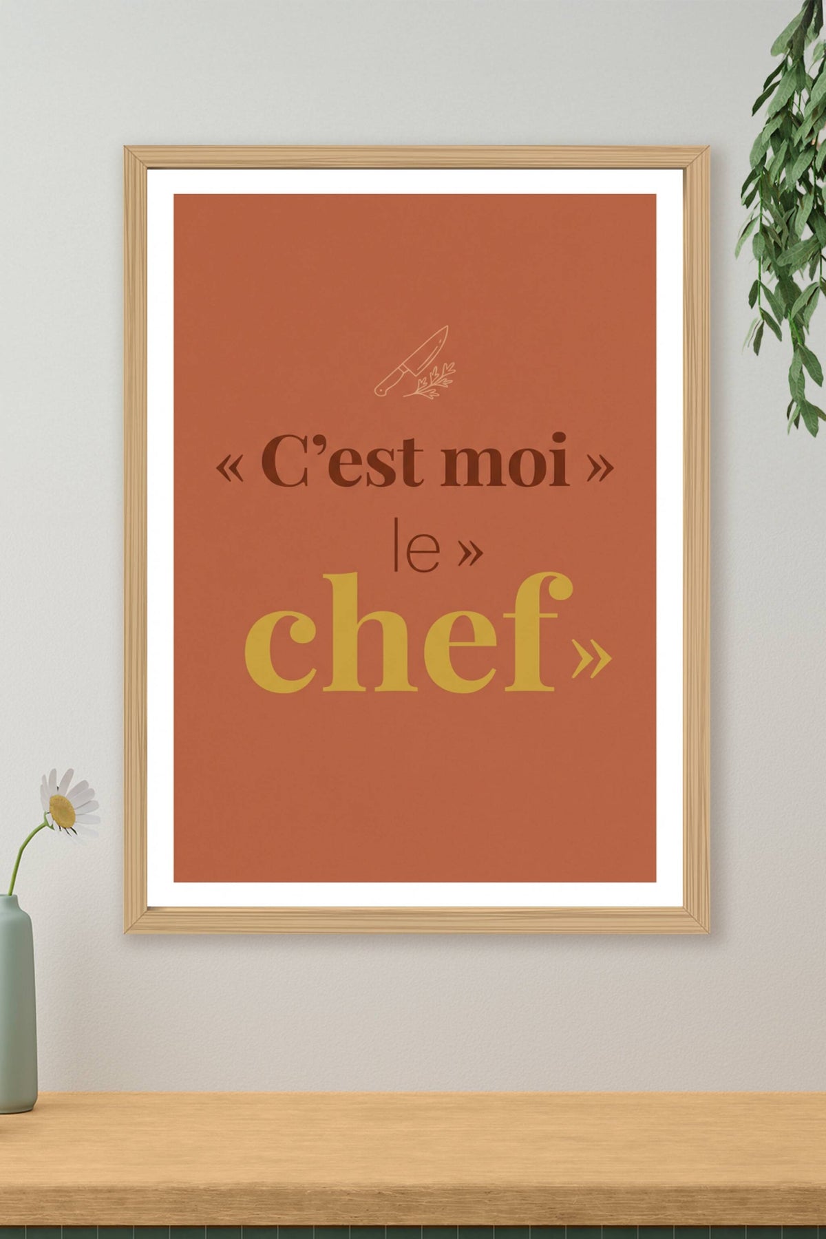 Affiche C'est moi le chef, poster terre cuite