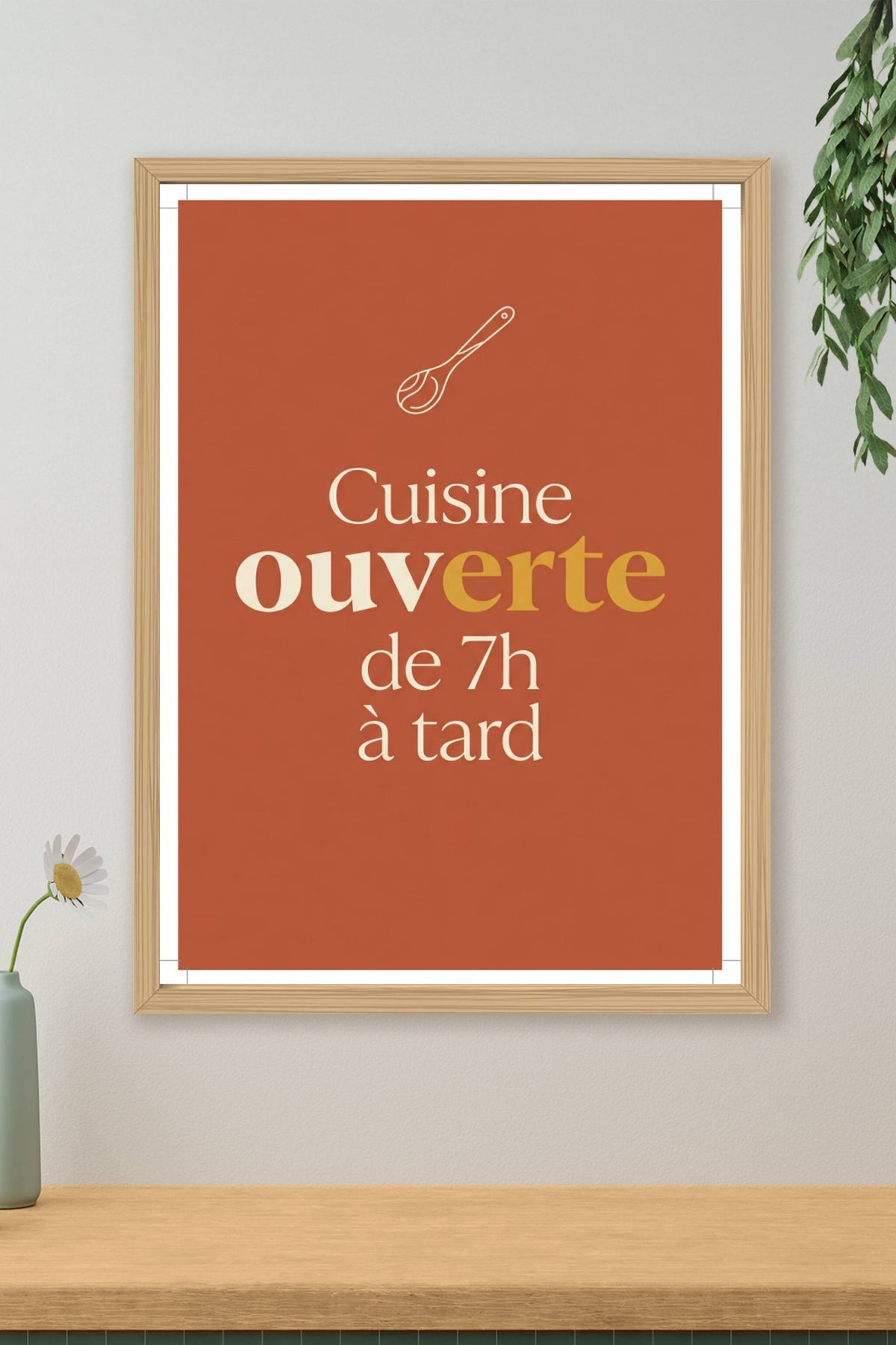 Affiche Cuisine ouverte, poster terre cuite