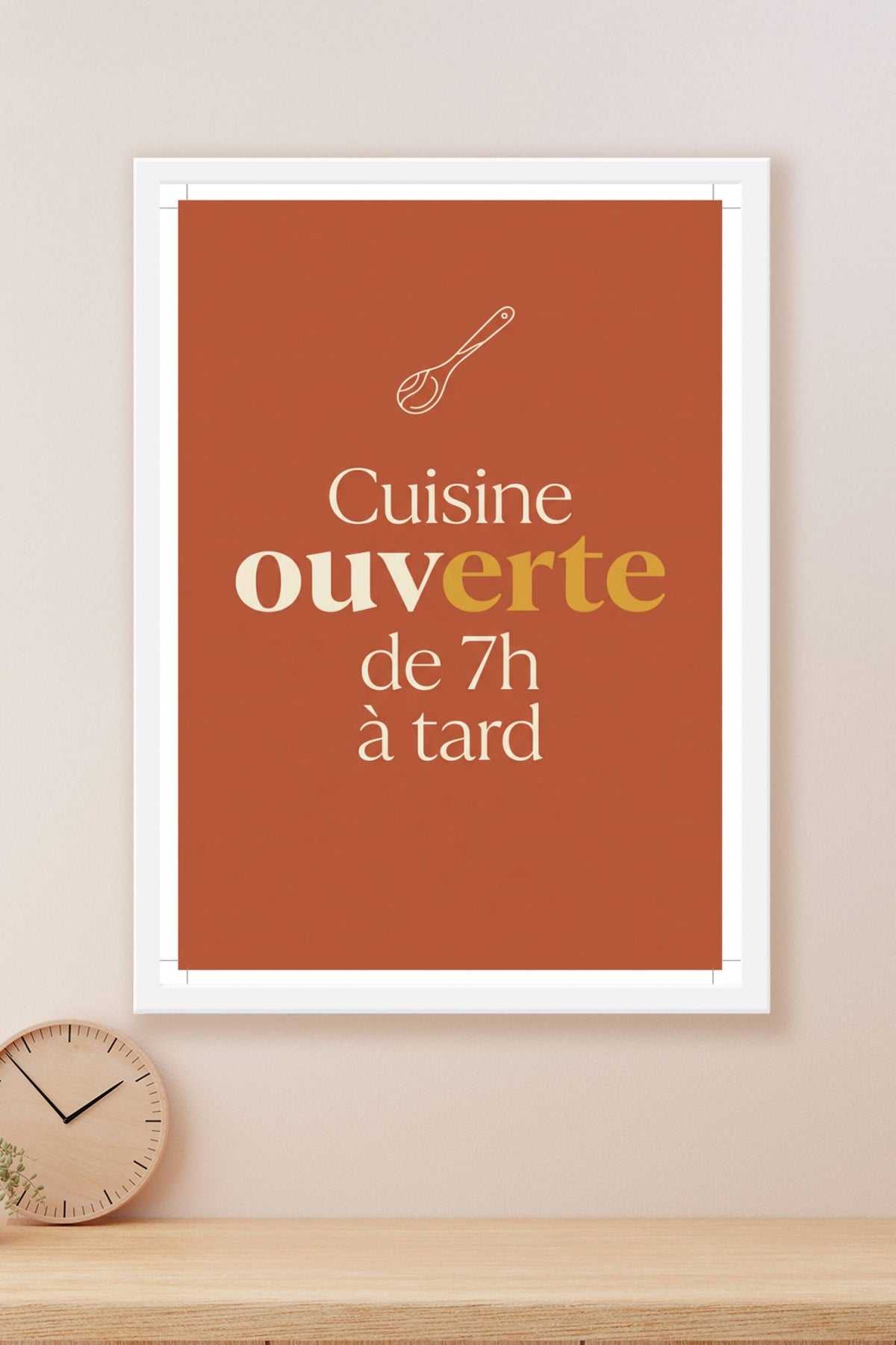 Affiche Cuisine ouverte, poster terre cuite