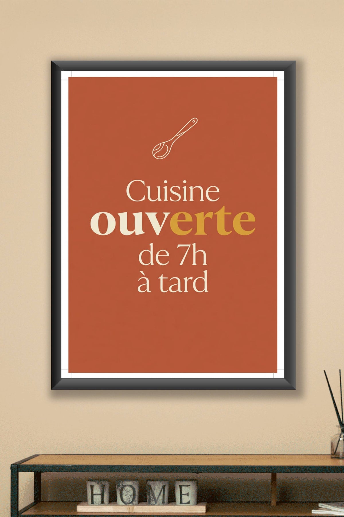 Affiche Cuisine ouverte, poster terre cuite