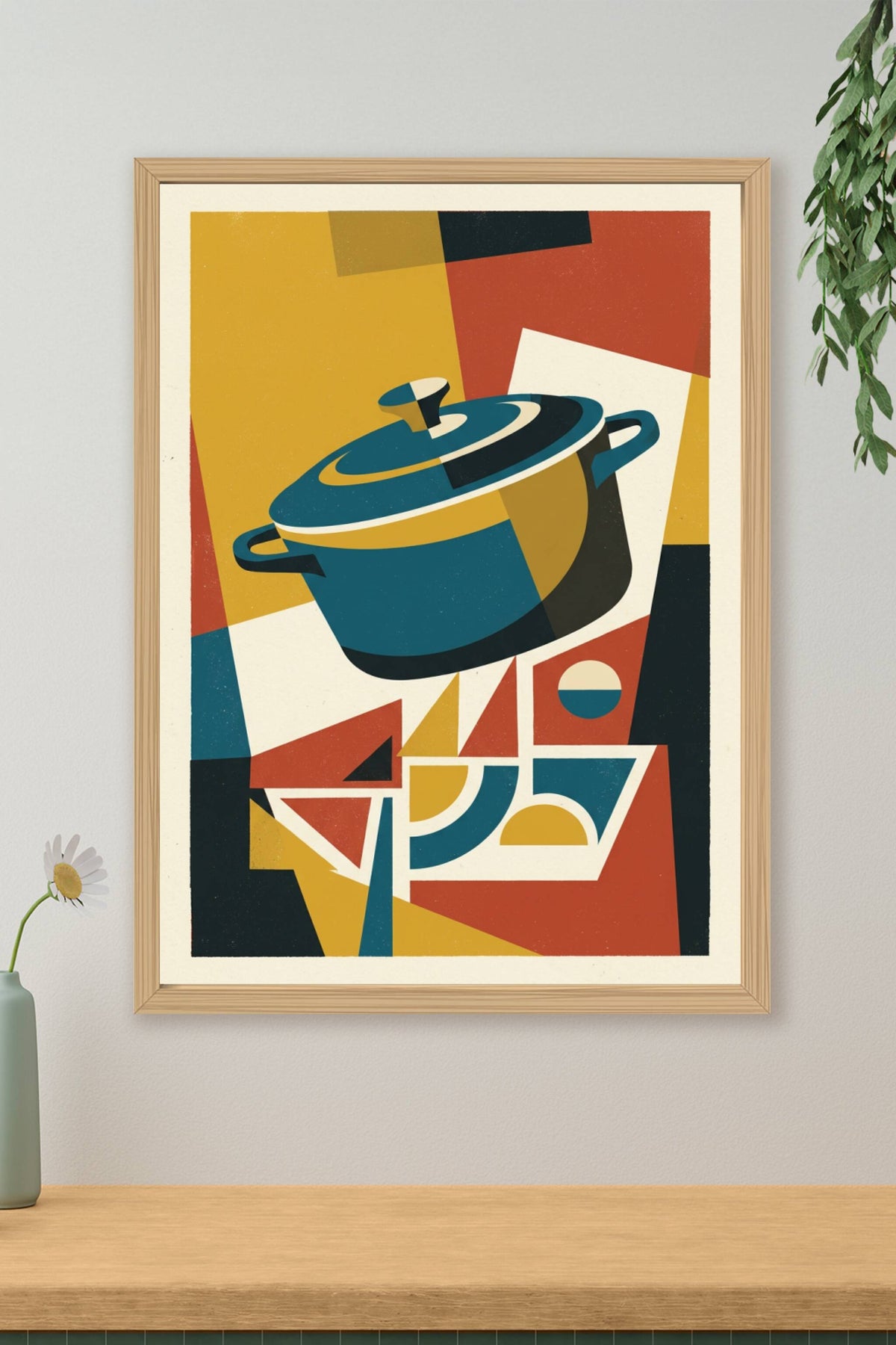 Affiche Cocotte en fonte, poster cubiste