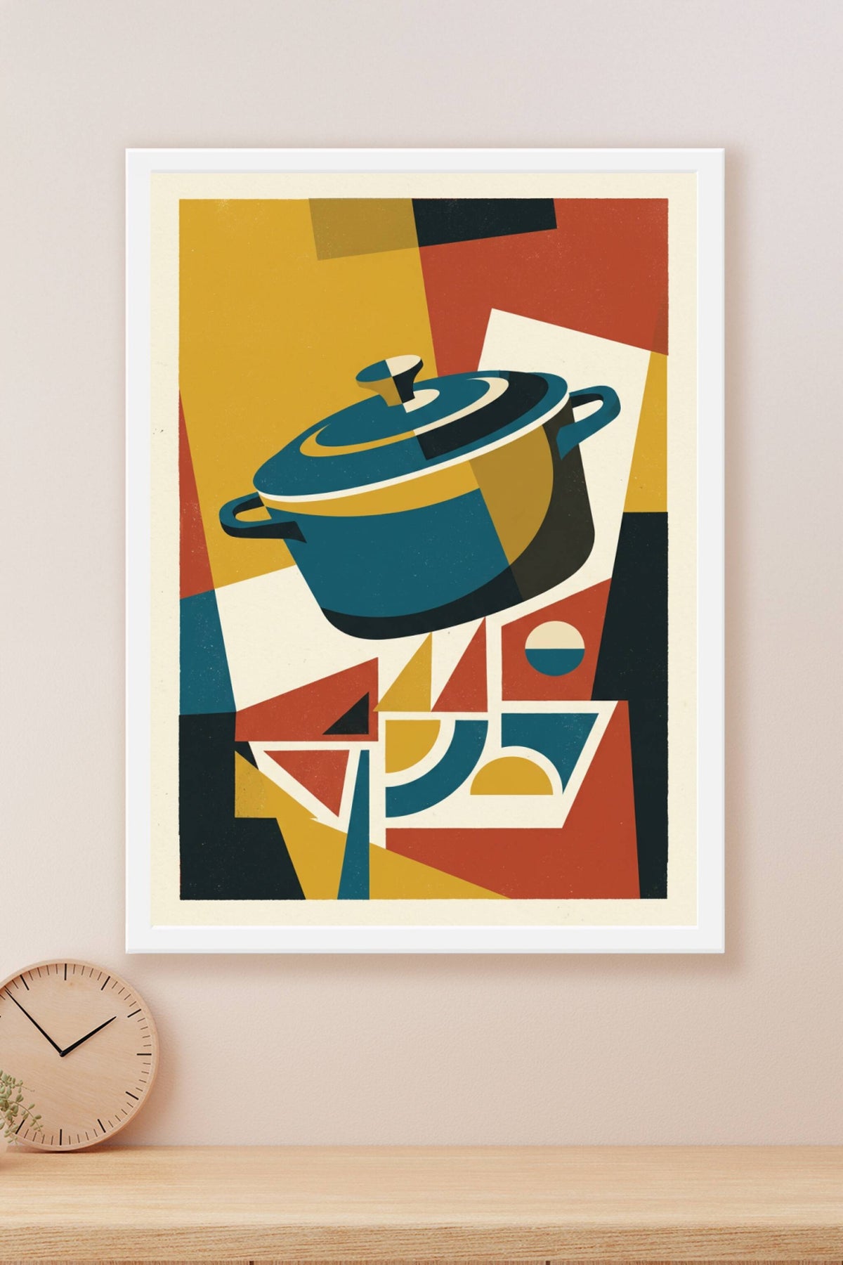 Affiche Cocotte en fonte, poster cubiste
