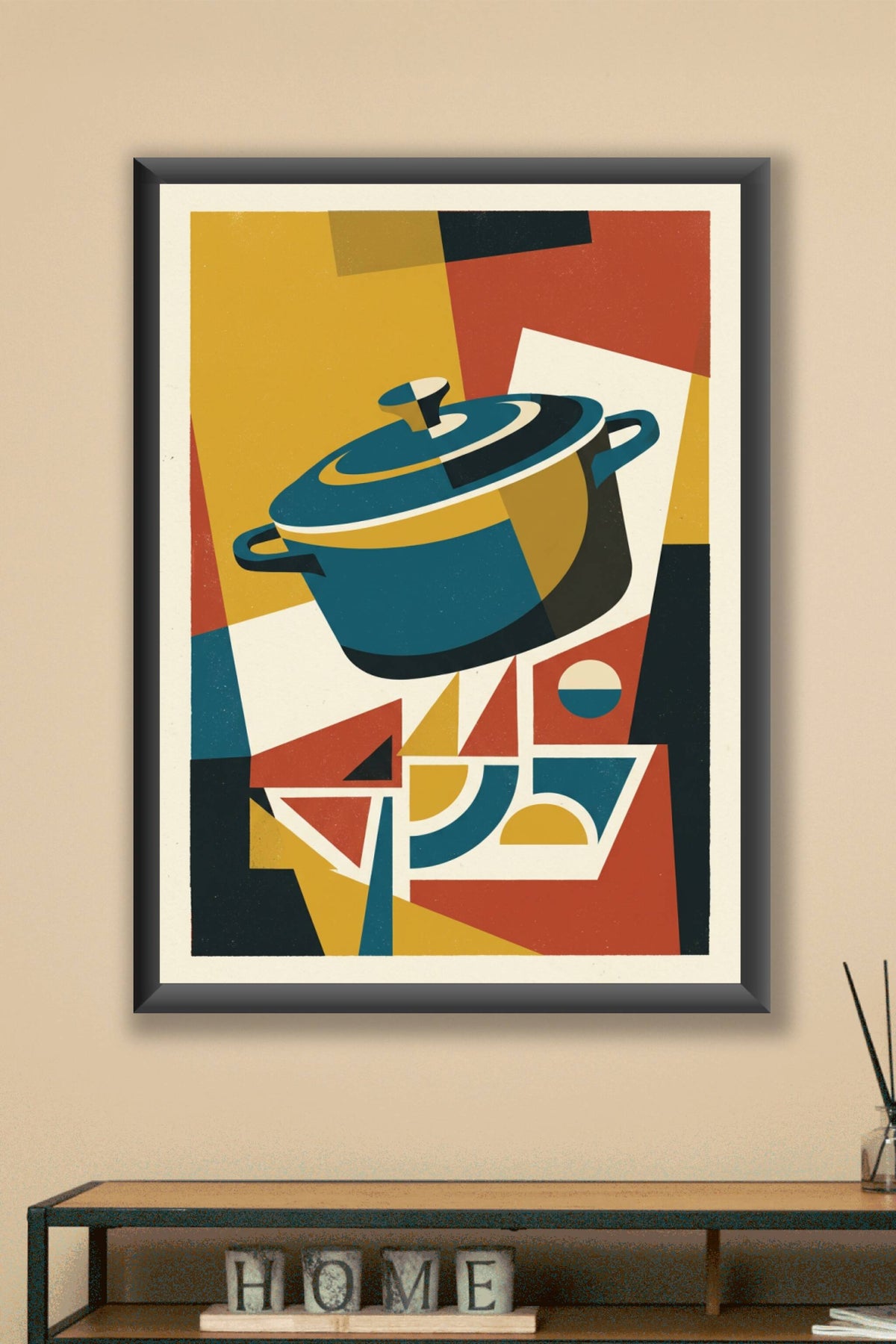 Affiche Cocotte en fonte, poster cubiste