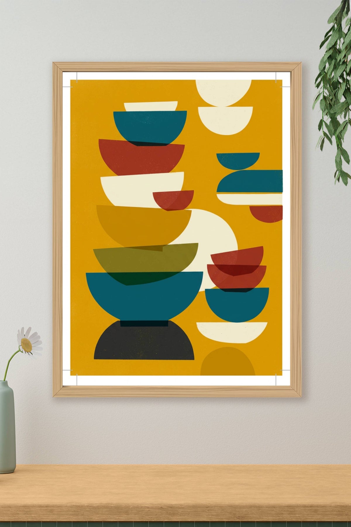 Poster Bols de cuisine, illustration abstraite