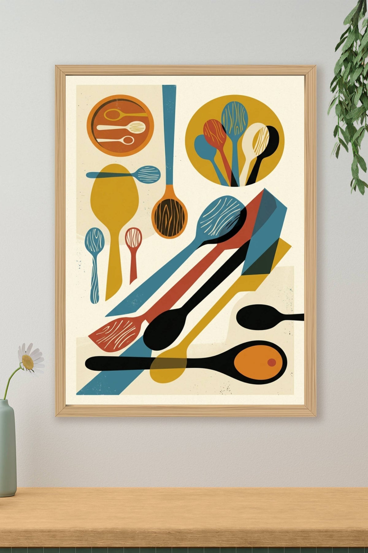 Affiche de cuillères, poster style rétro