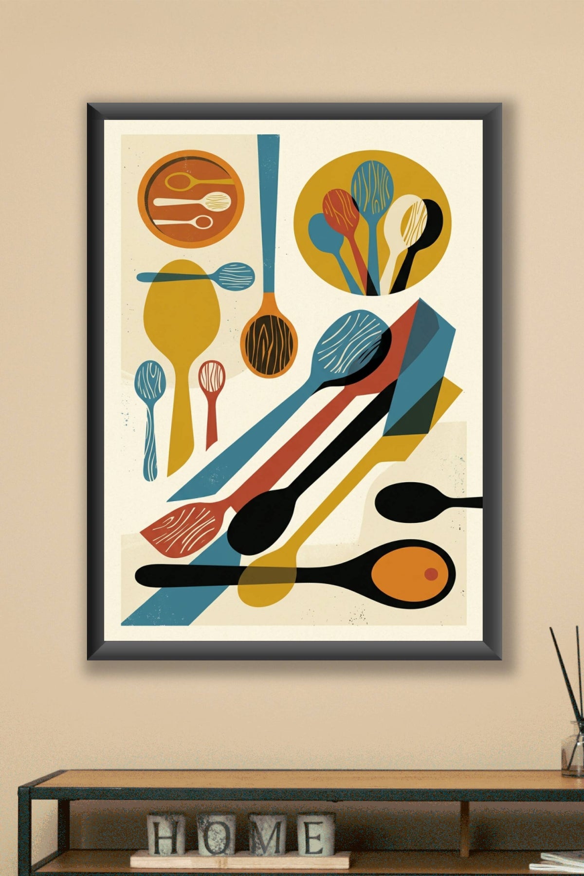 Affiche de cuillères, poster style rétro