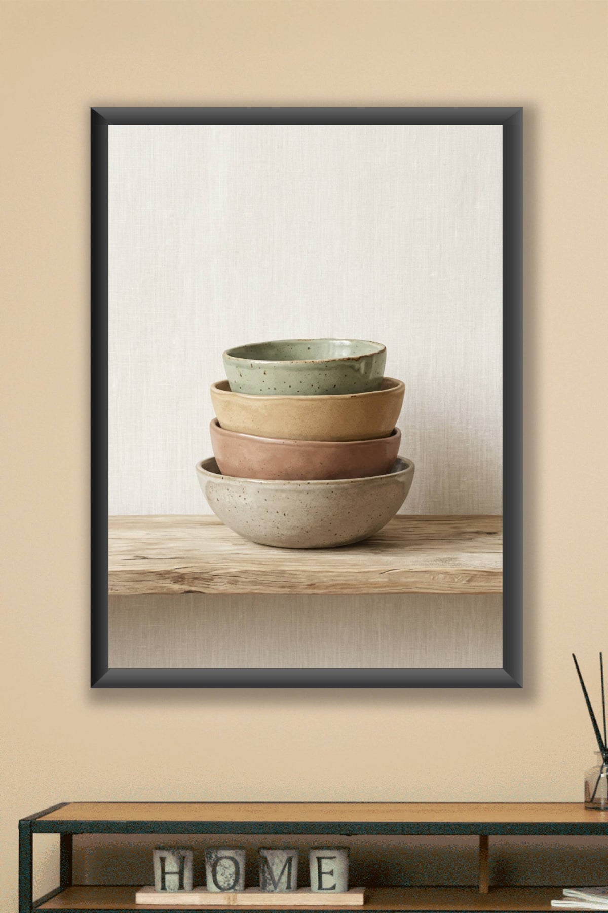 Poster de bols en céramique, art cuisine