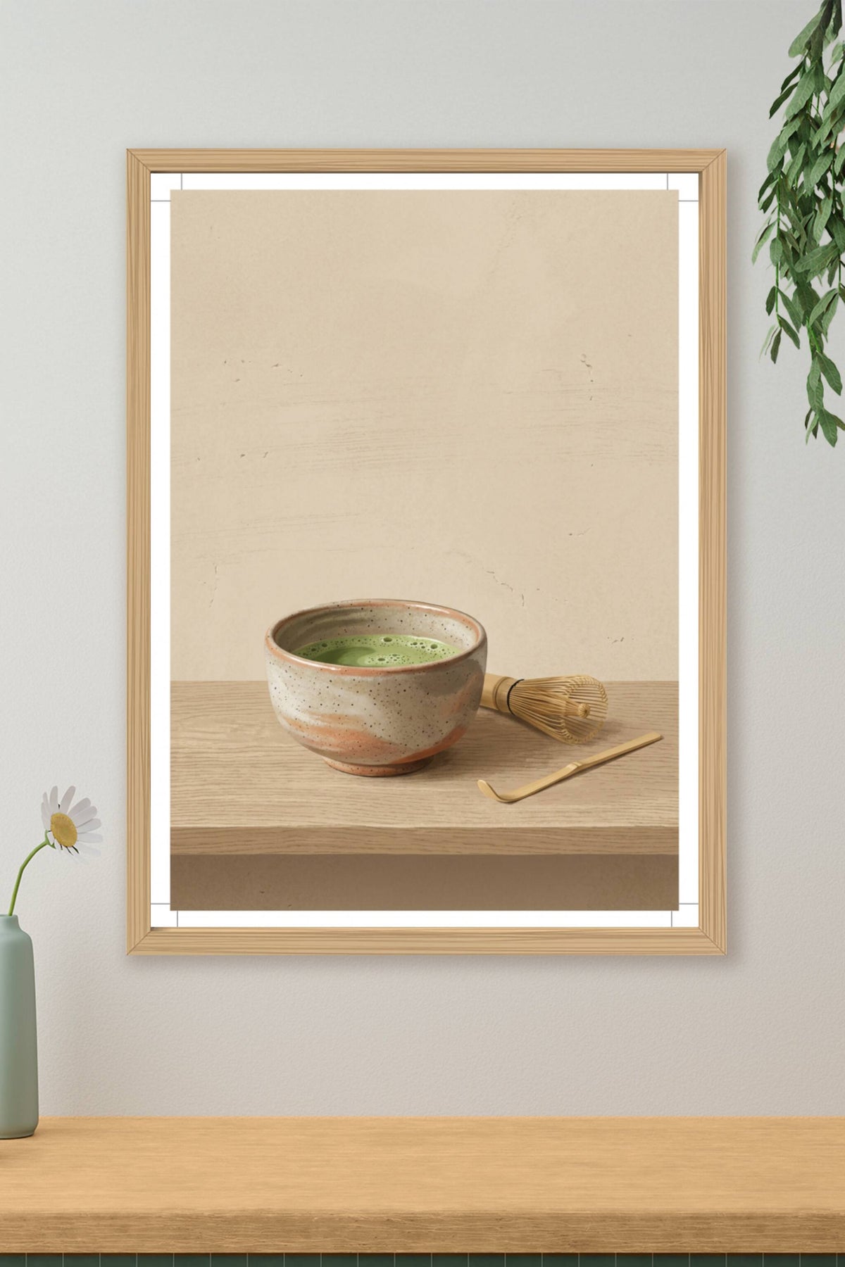 Affiche de matcha, poster bol en céramique