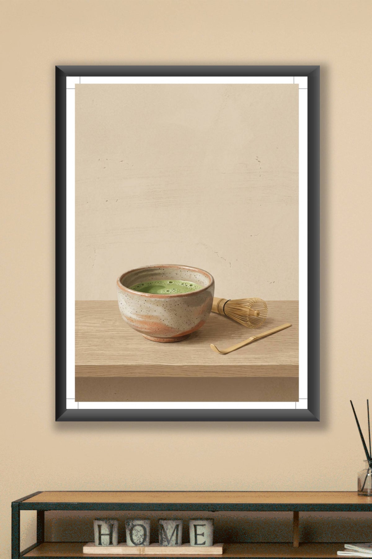 Affiche de matcha, poster bol en céramique