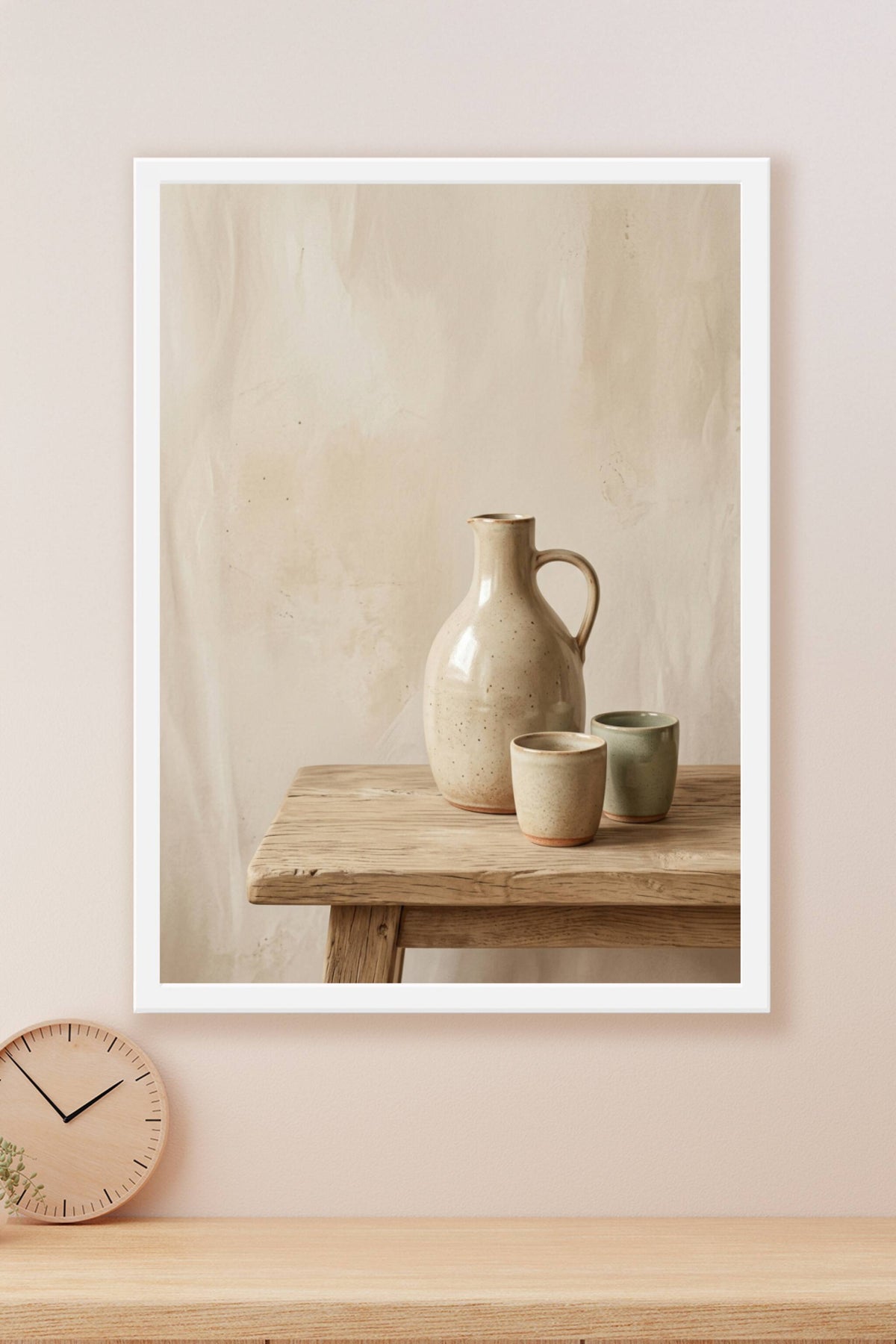 Poster de cuisine, céramiques beiges