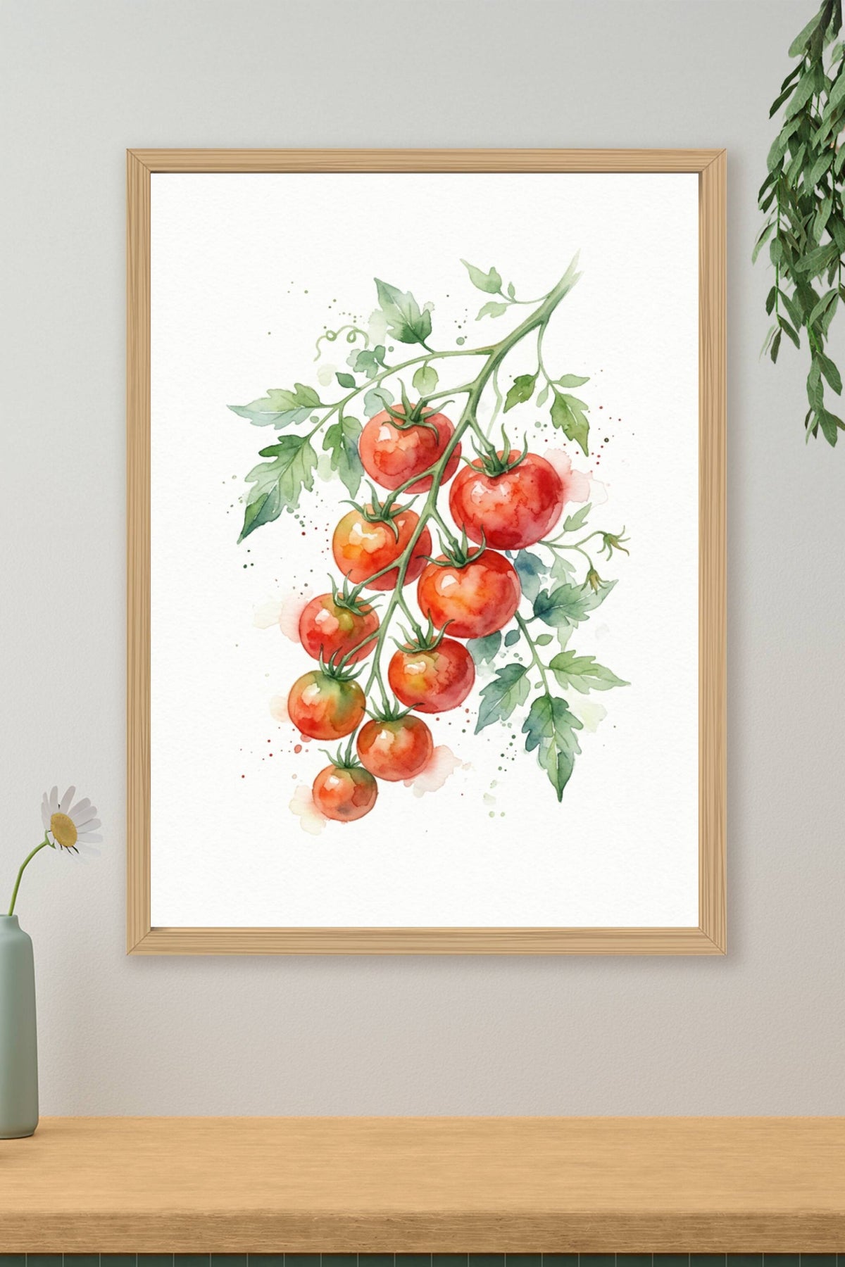 Affiche de Tomates cerises, poster aquarelle