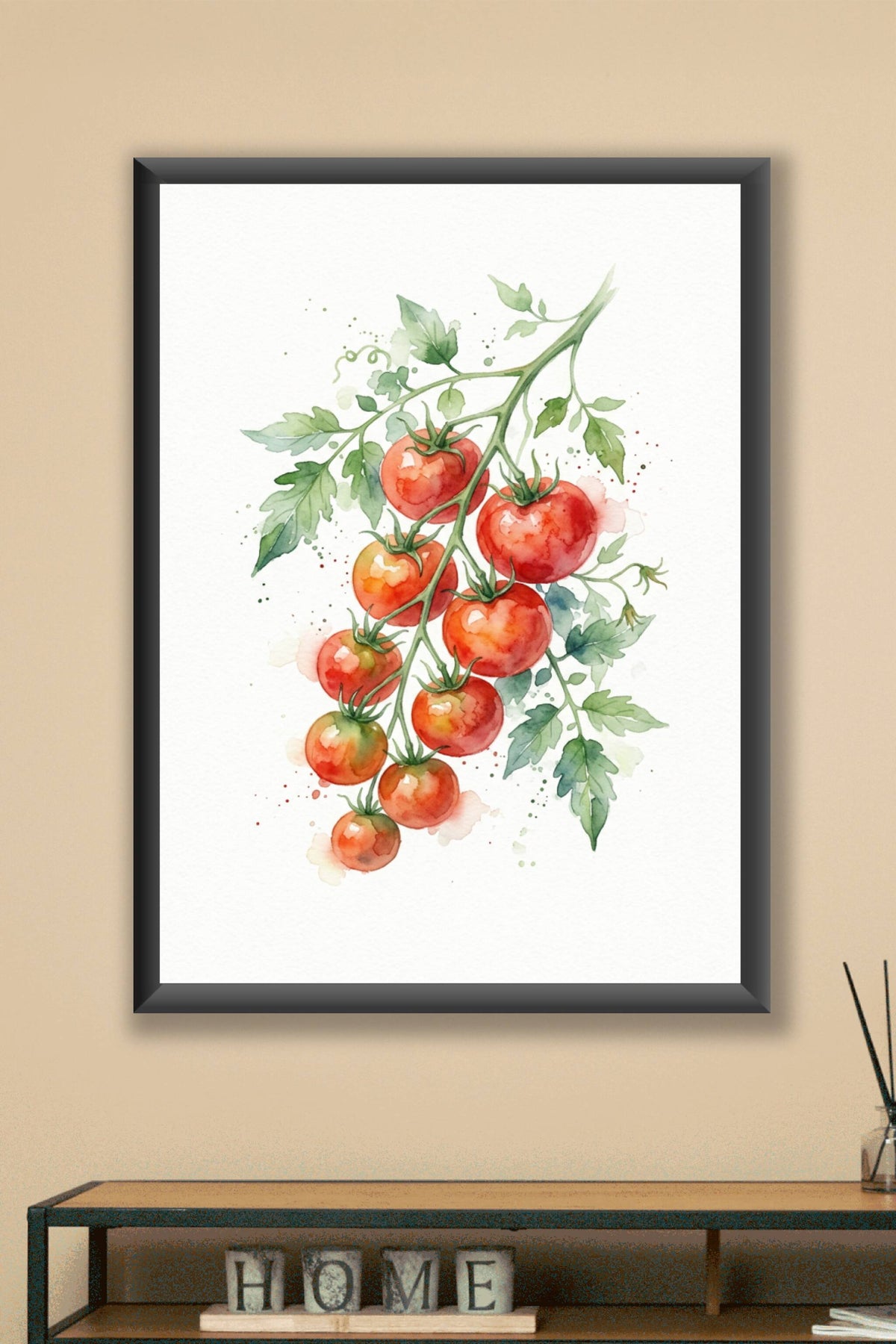 Affiche de Tomates cerises, poster aquarelle