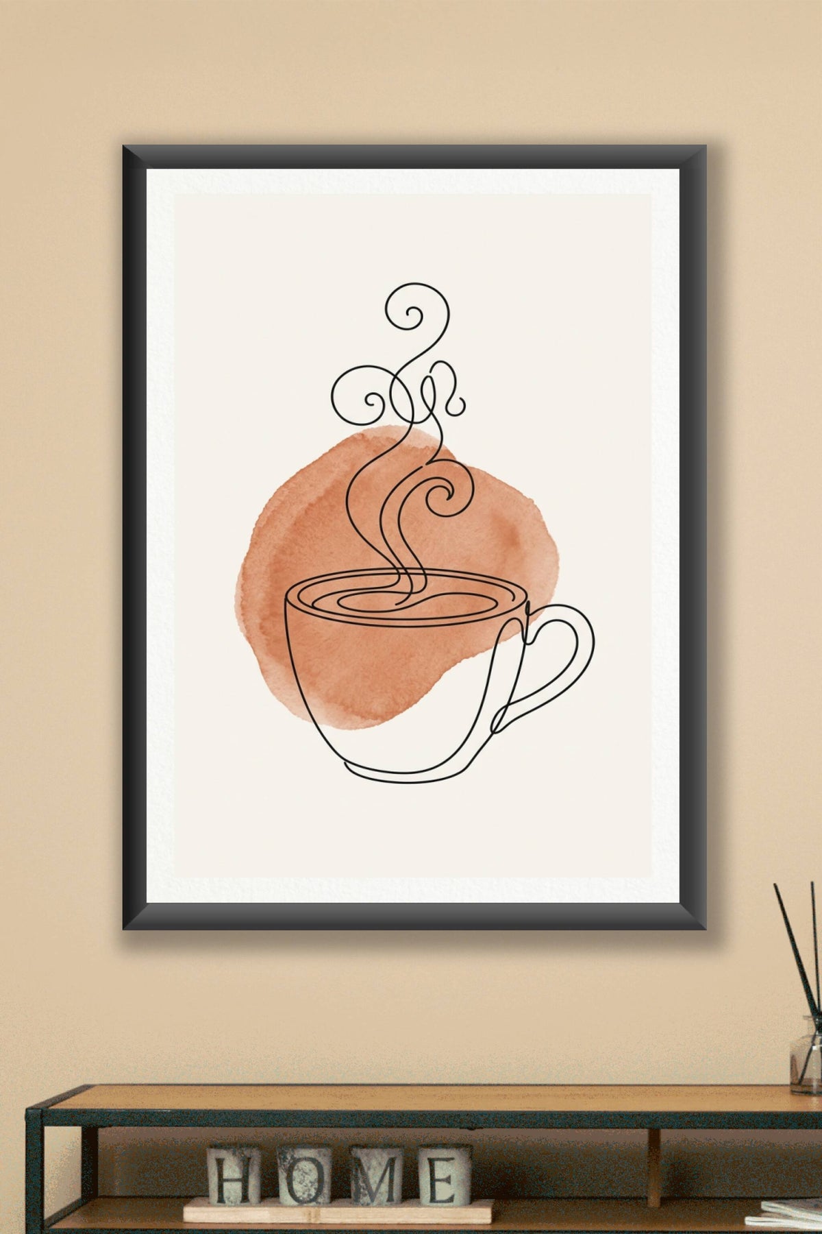 Poster de café, tasse line art