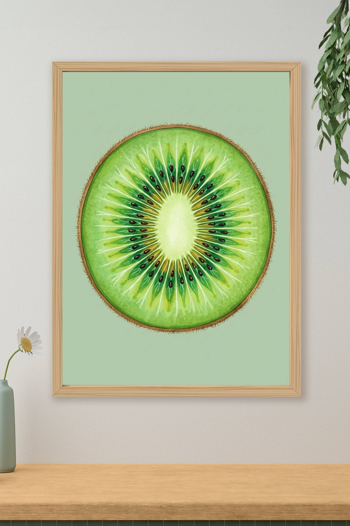 Affiche de kiwi, poster tranche de fruit