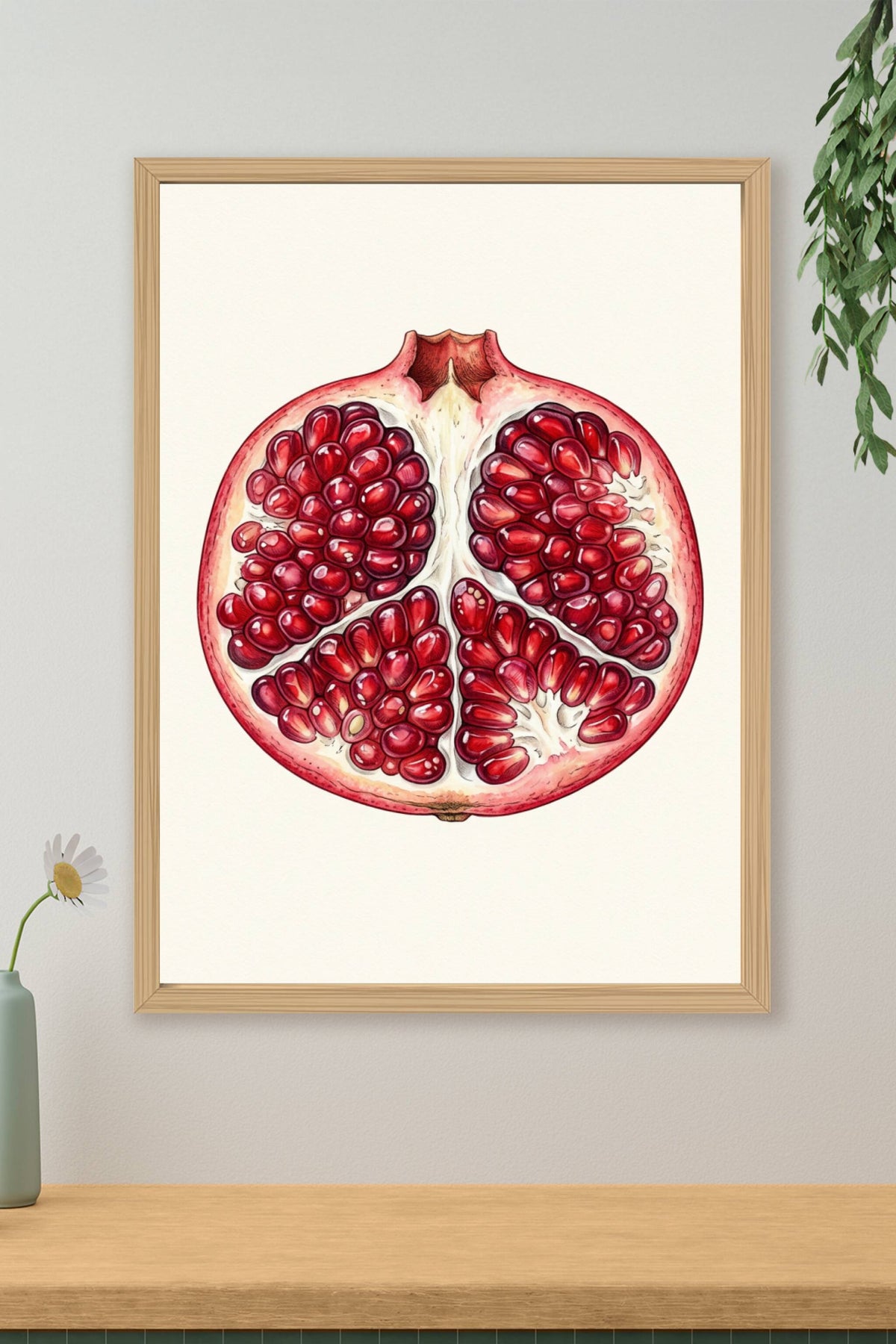 Affiche de grenade, poster de fruit illustré