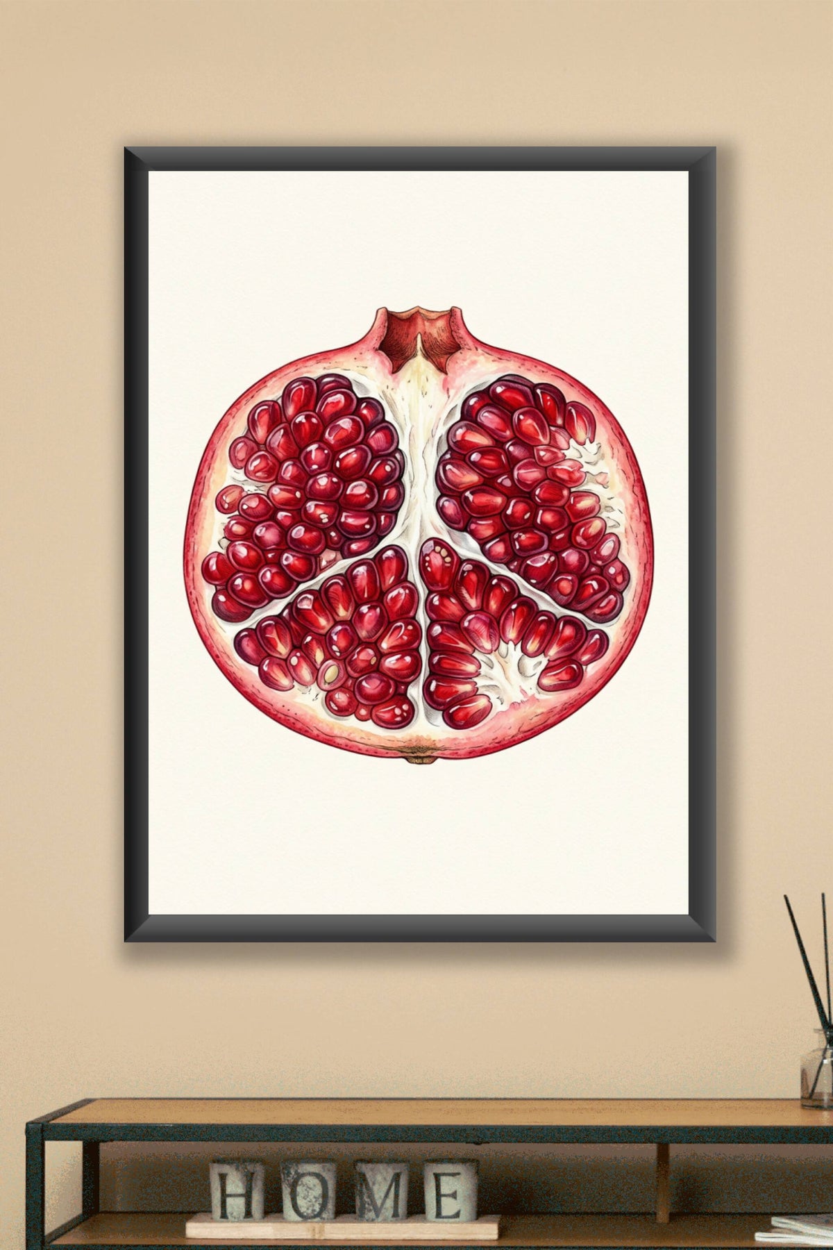 Affiche de grenade, poster de fruit illustré