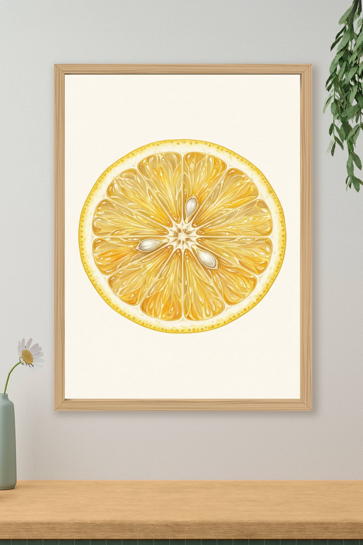 Affiche de citron, poster décoratif jaune
