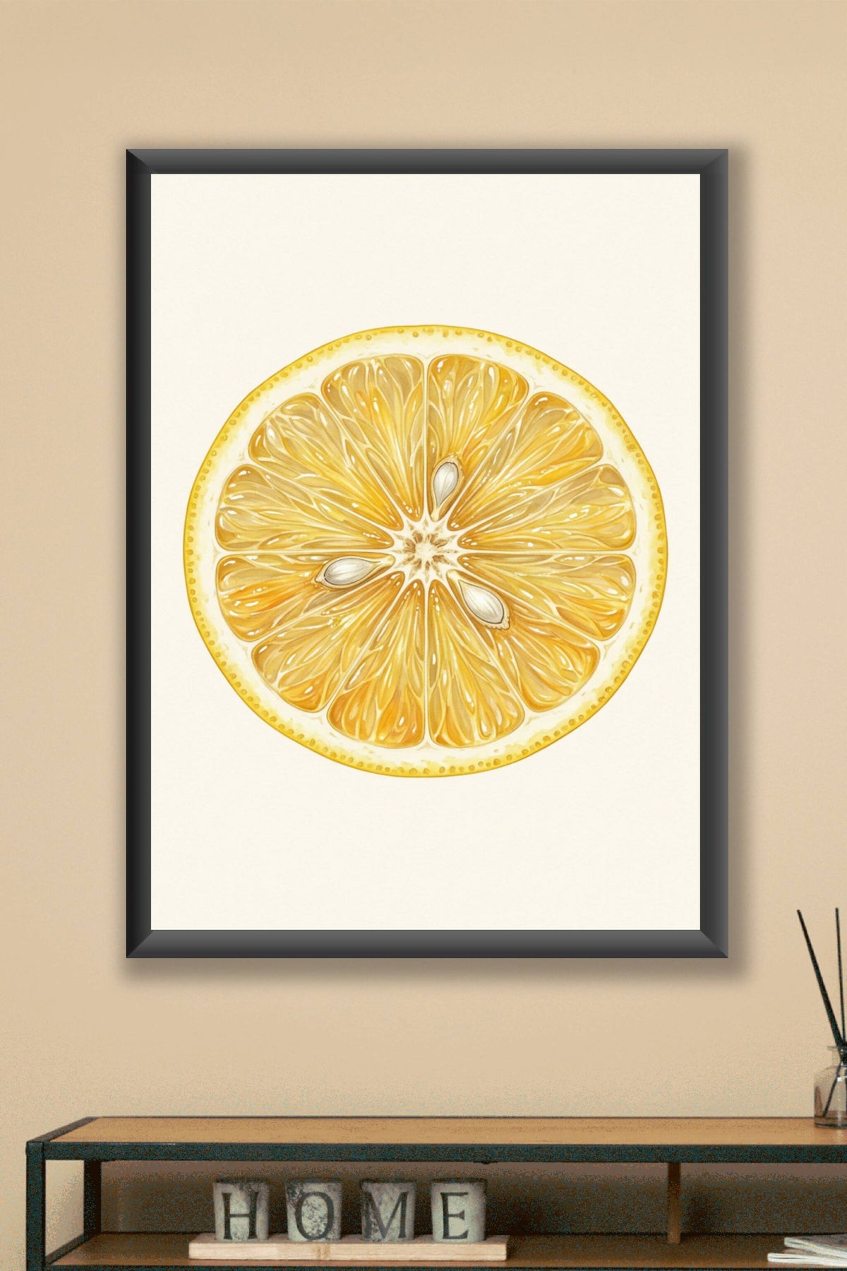 Affiche de citron, poster décoratif jaune