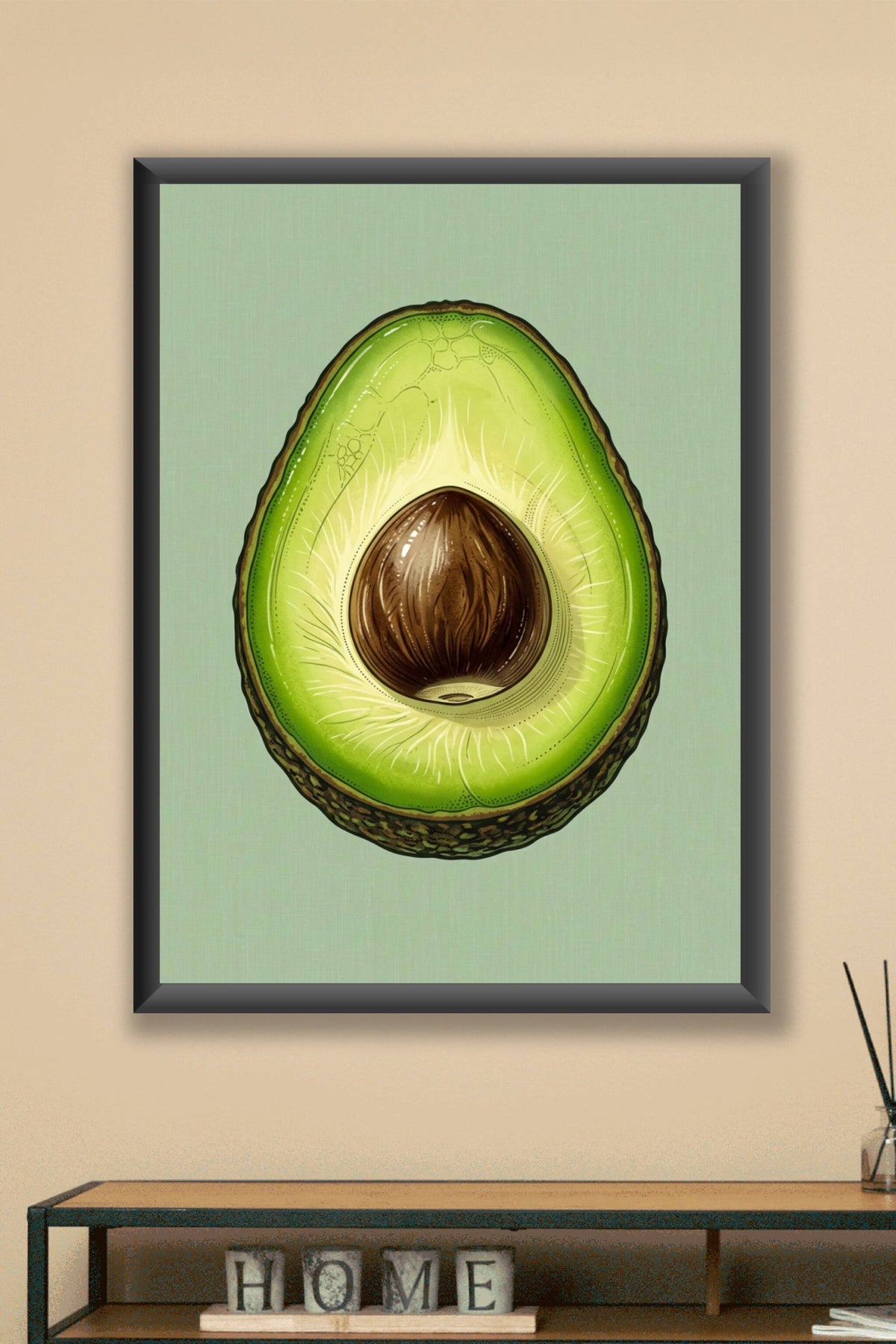 Affiche d'avocat, poster fruit vert - Poster Cuisine