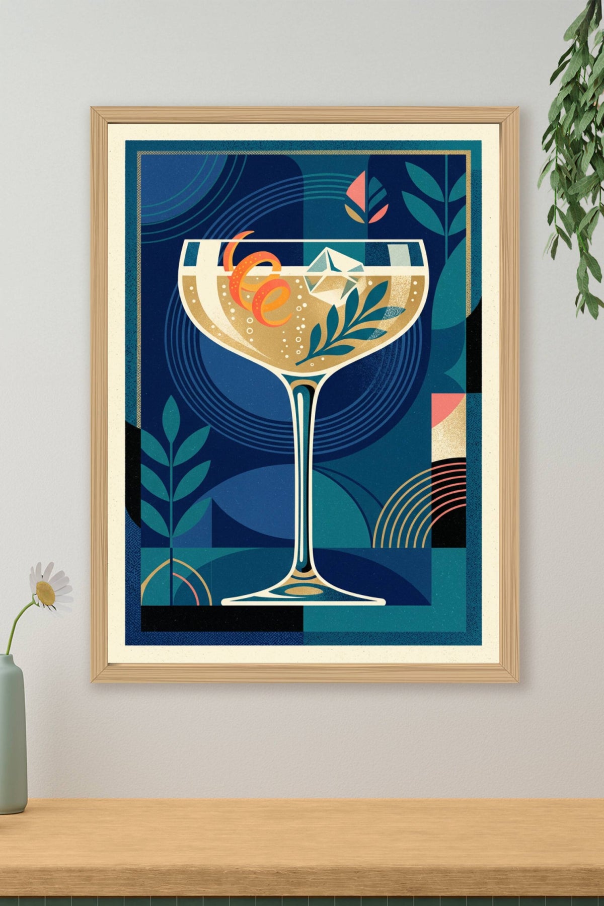Affiche Cocktail de cuisine, poster Art Déco