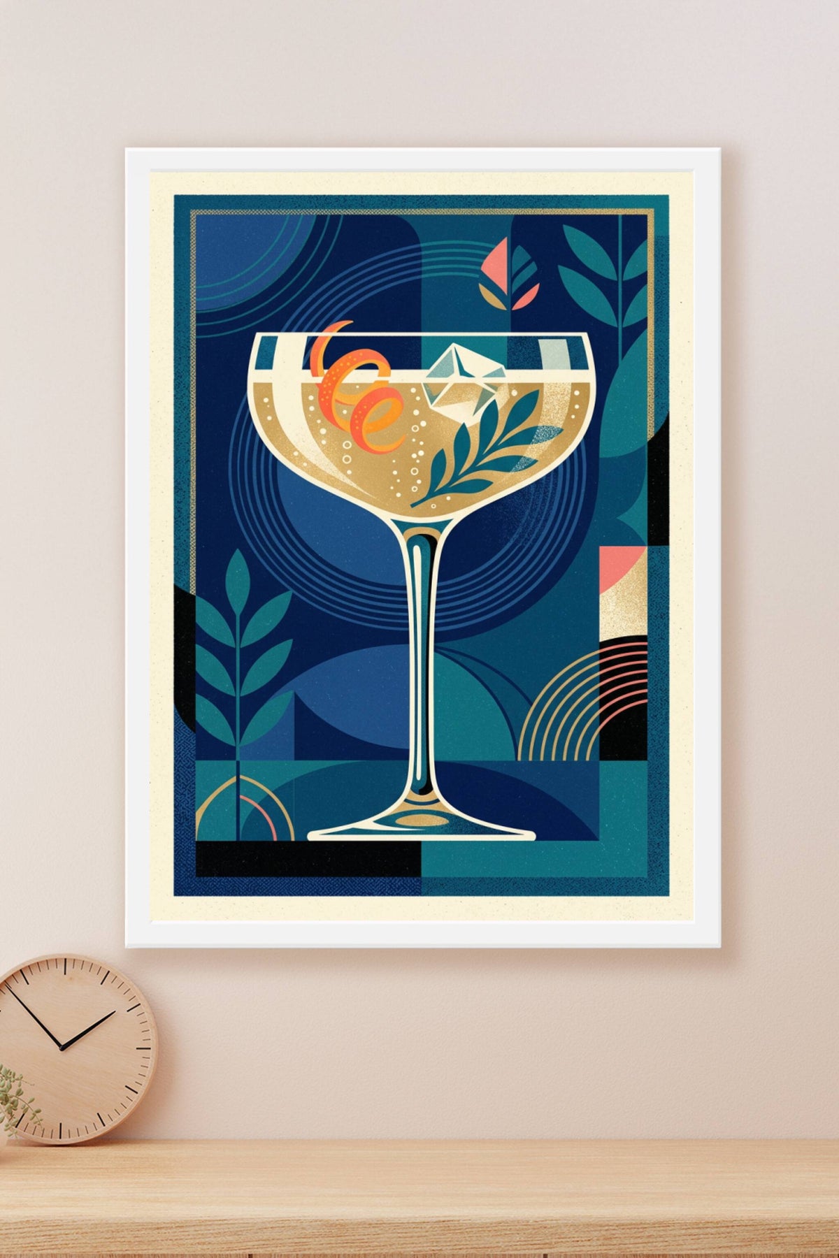 Affiche Cocktail de cuisine, poster Art Déco