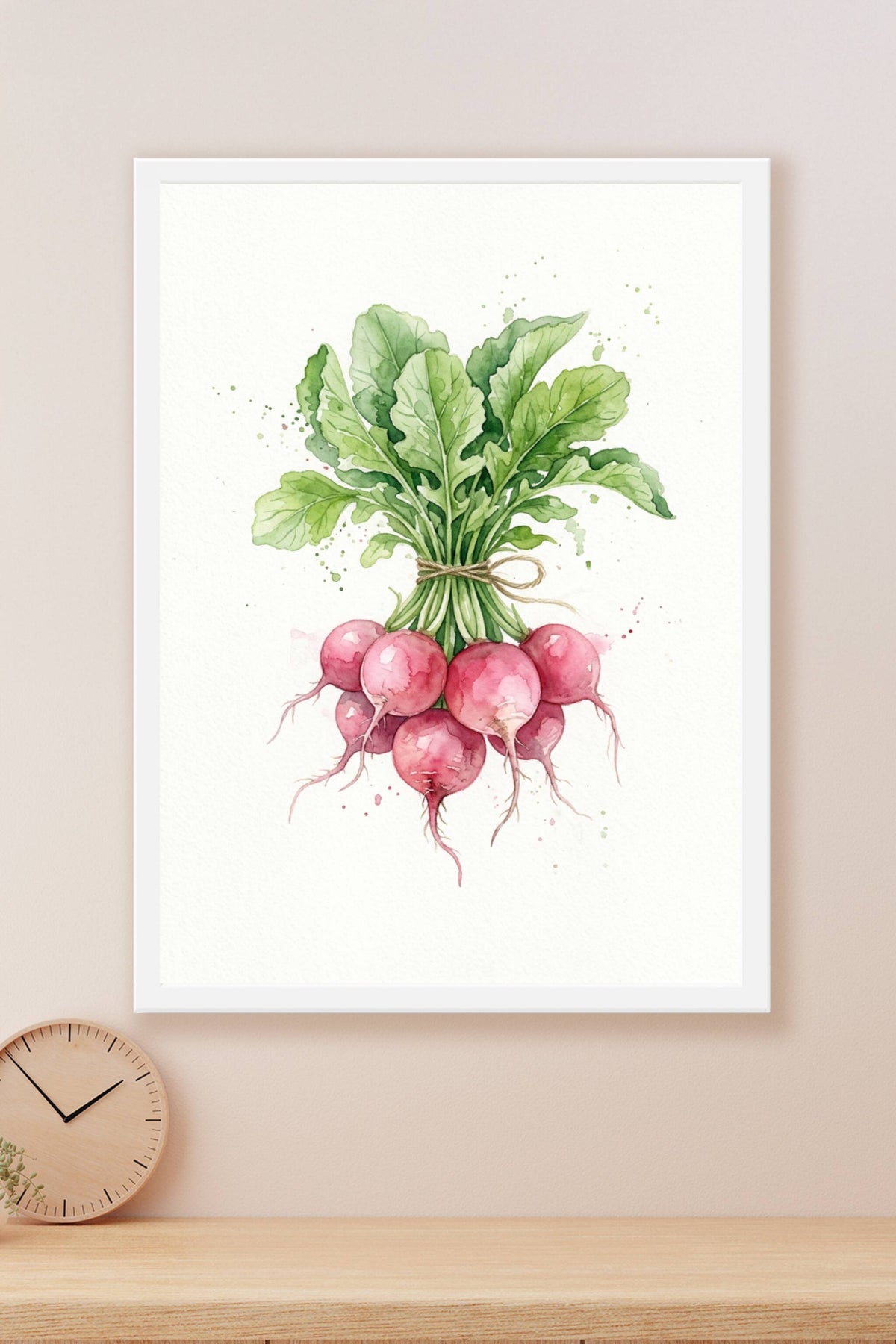 Affiche de radis, poster aquarelle cuisine