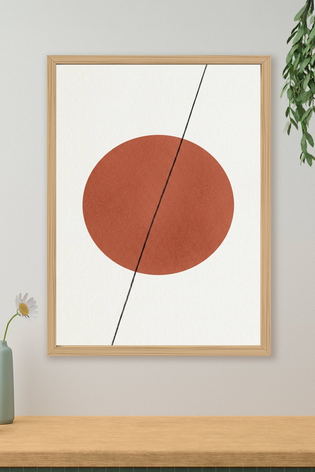 Affiche Chambre Ligne et Cercle - Poster Abstrait