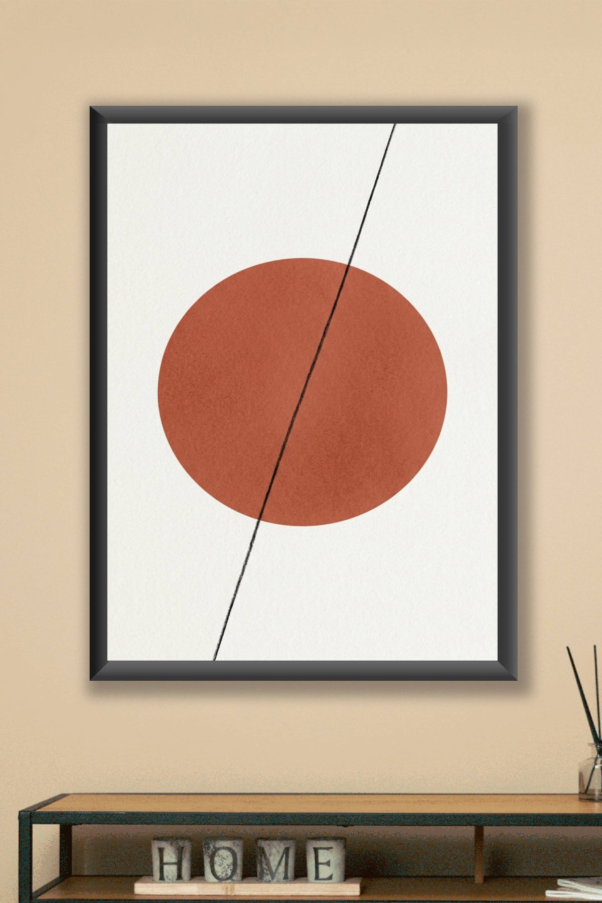 Affiche Chambre Ligne et Cercle - Poster Abstrait