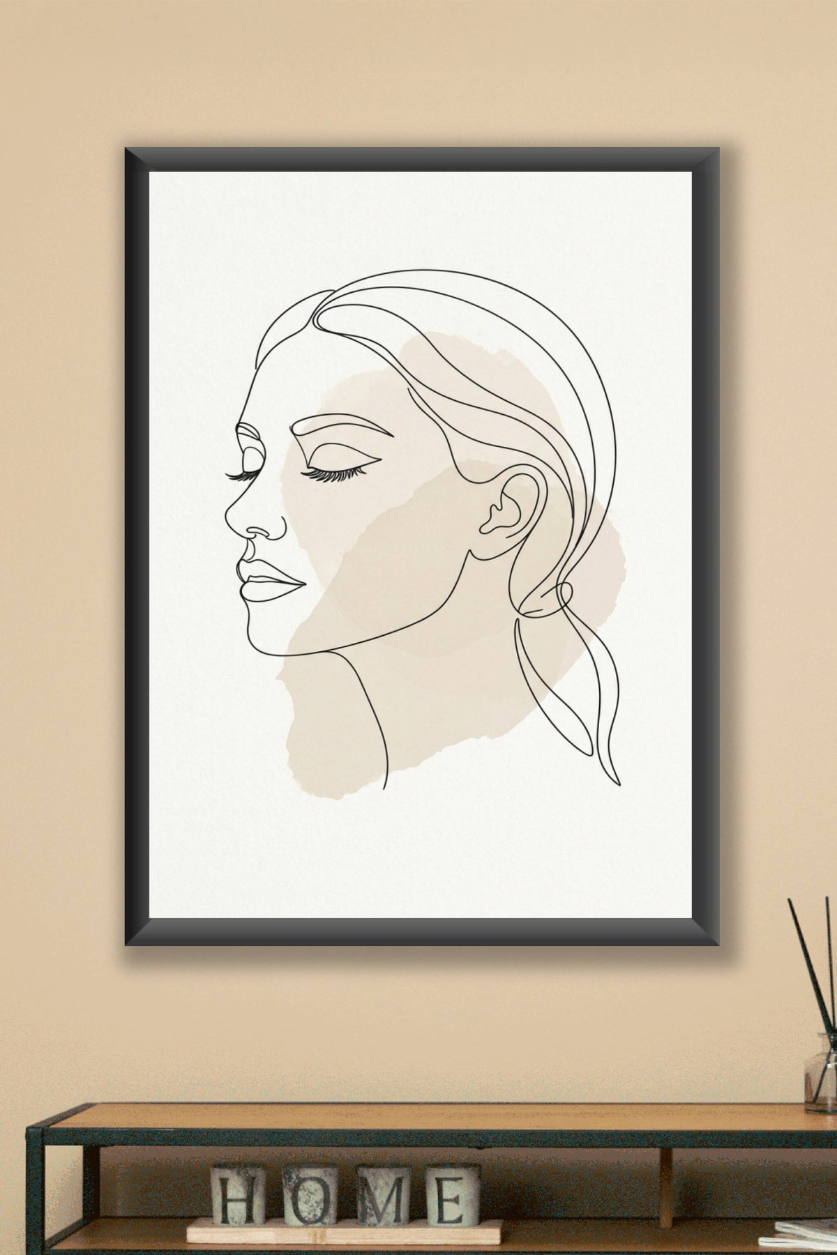 Affiche Chambre Visage Féminin - Poster Line Art