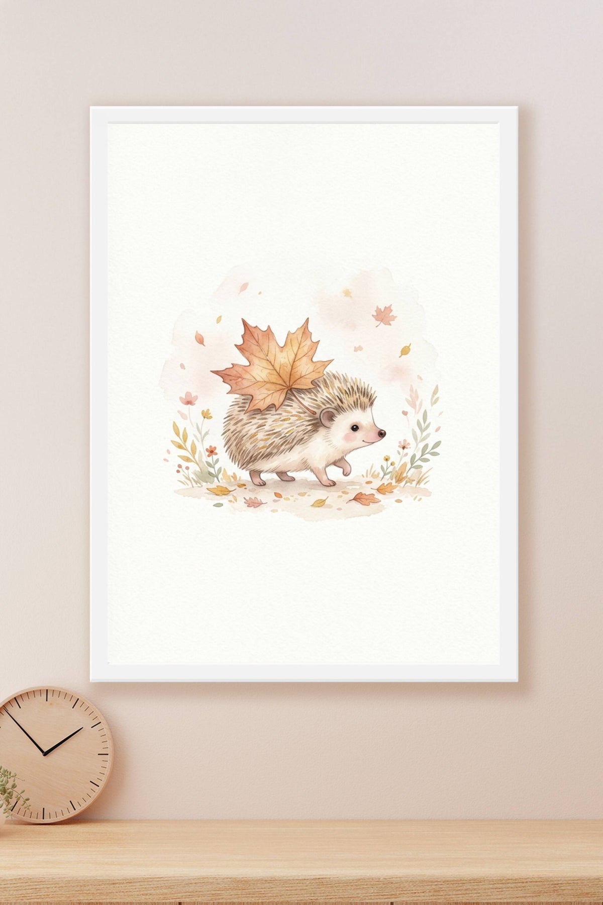 Affiche Chambre Bébé Hérisson - Poster Aquarelle