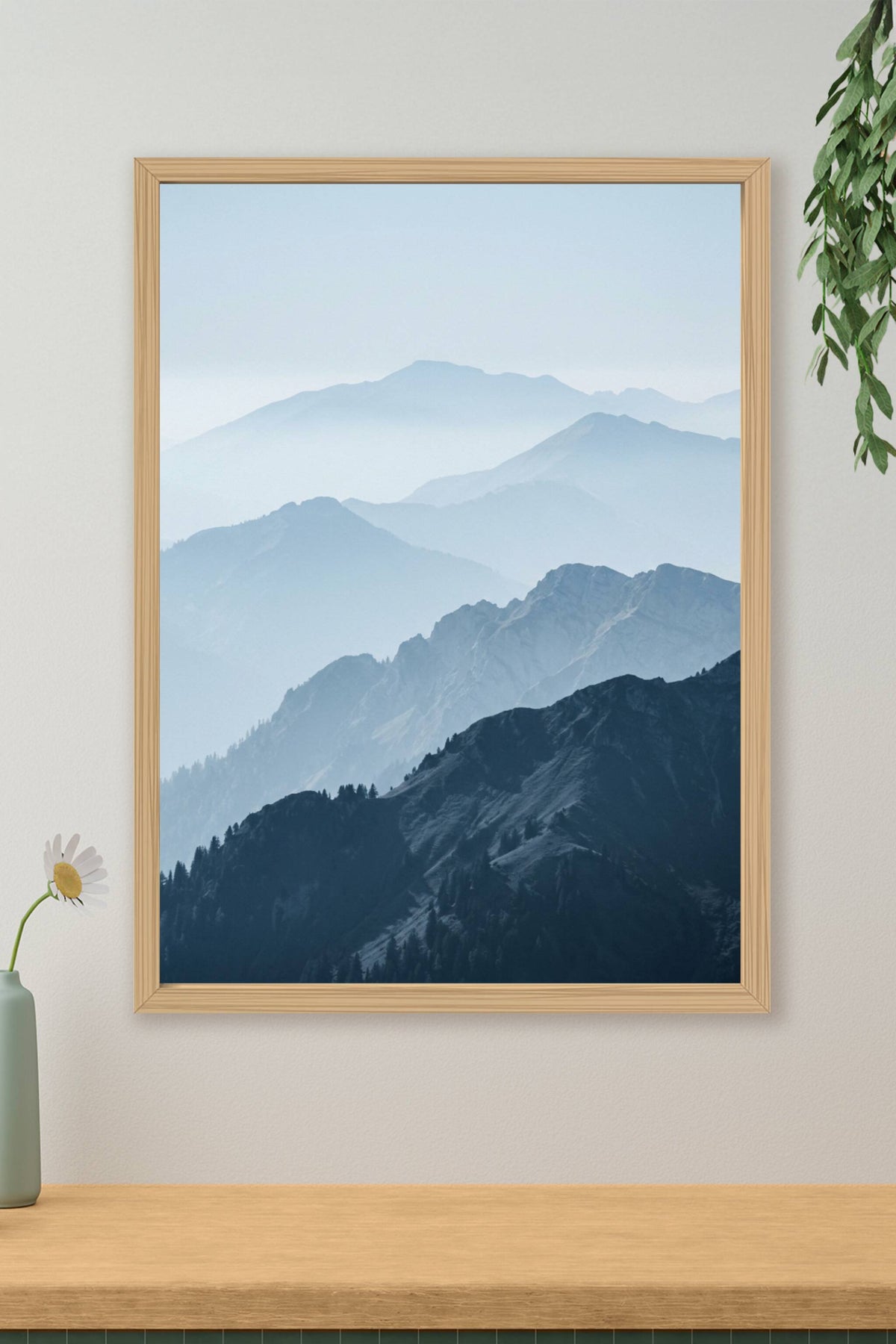 Affiche Chambre Montagnes Bleues - Poster Paysage