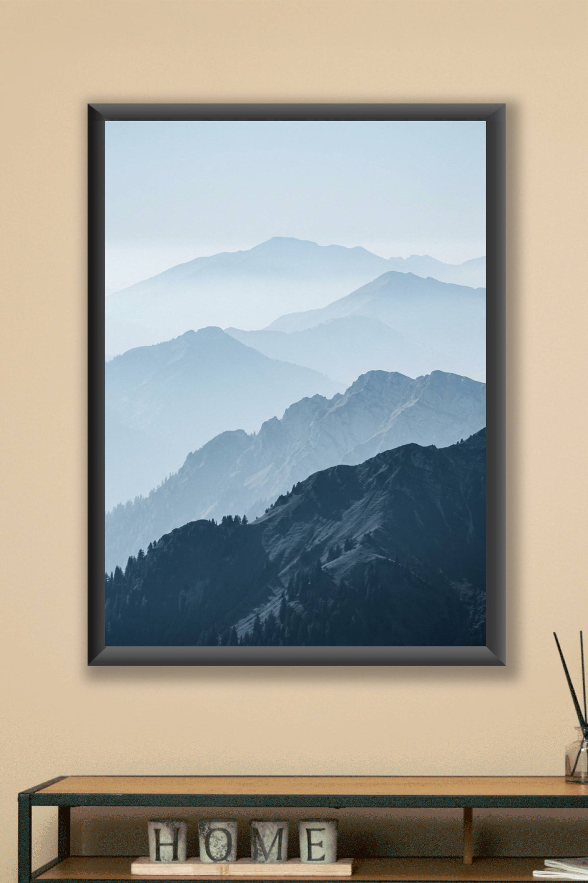 Affiche Chambre Montagnes Bleues - Poster Paysage