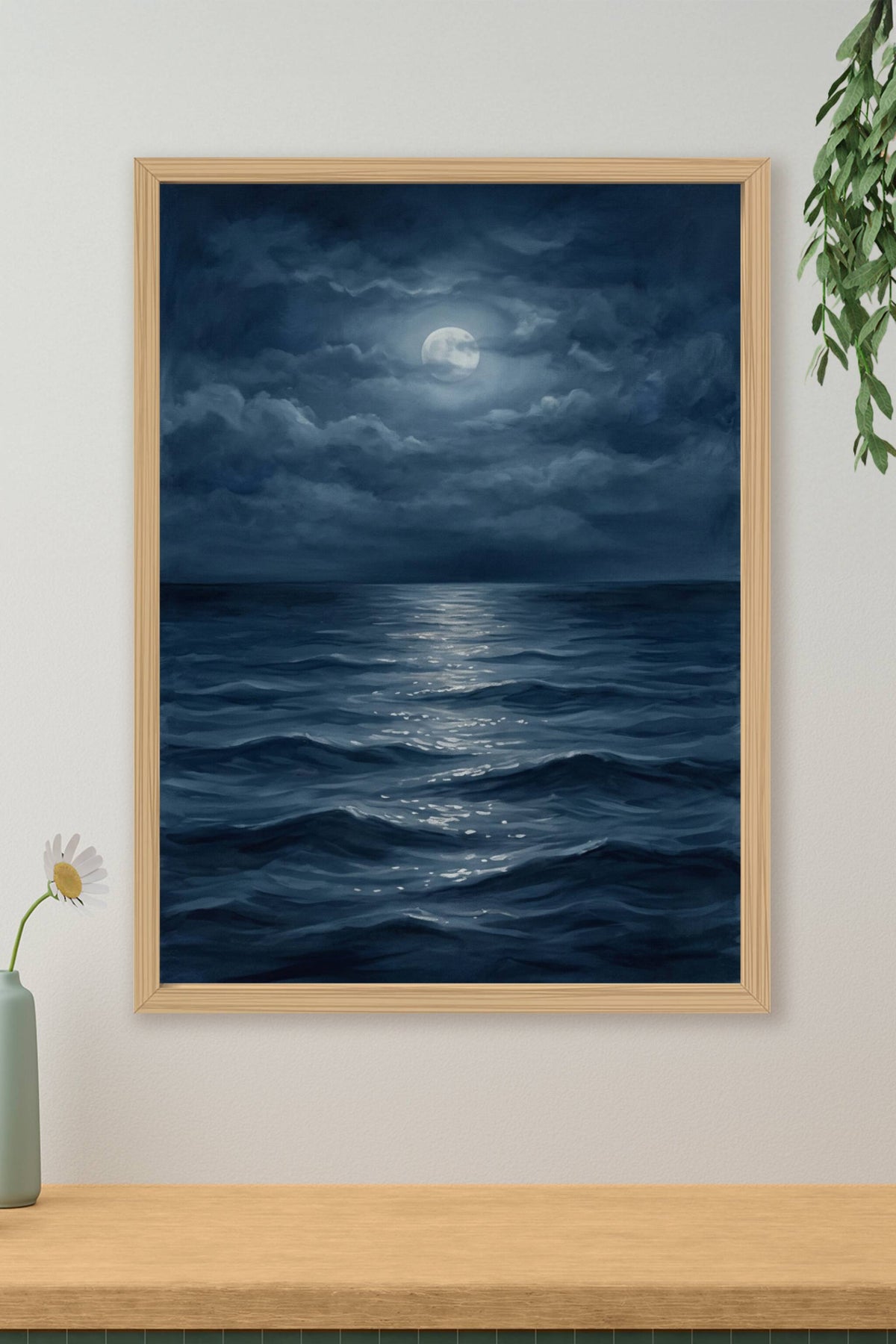 Affiche Chambre Mer au Clair de Lune - Poster Paysage