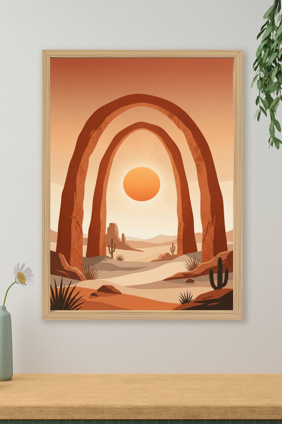 Affiche Chambre Soleil entre les Arches - Poster Boho