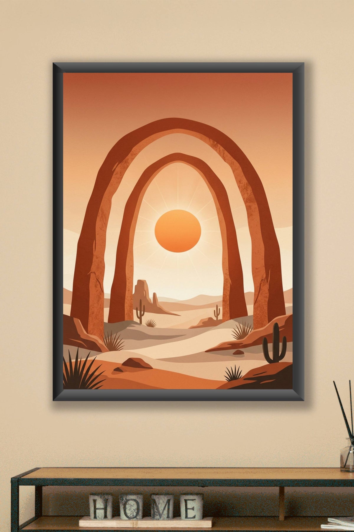 Affiche Chambre Soleil entre les Arches - Poster Boho
