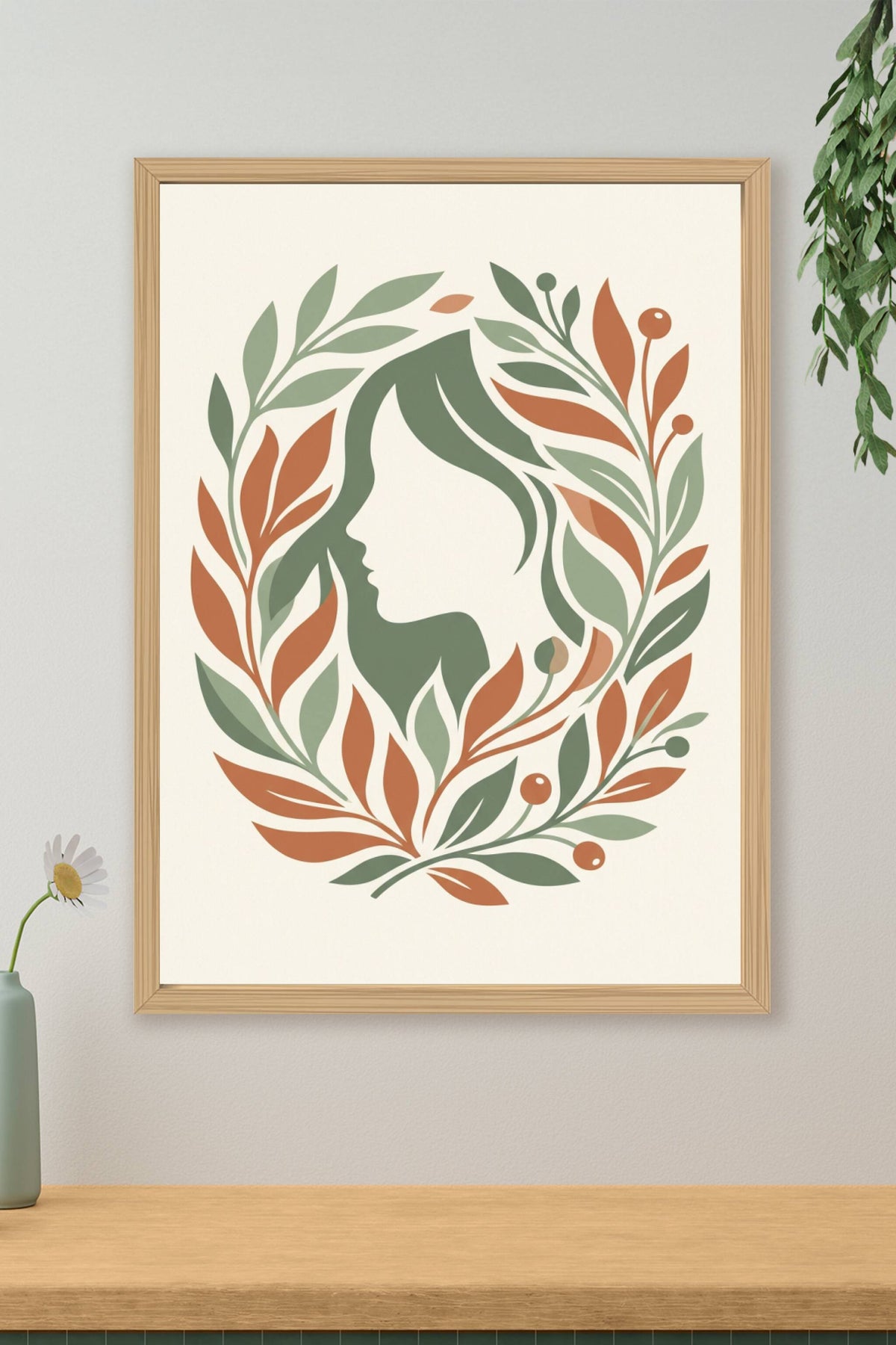 Affiche Chambre Ado Silhouette Végétale - Poster Botanique