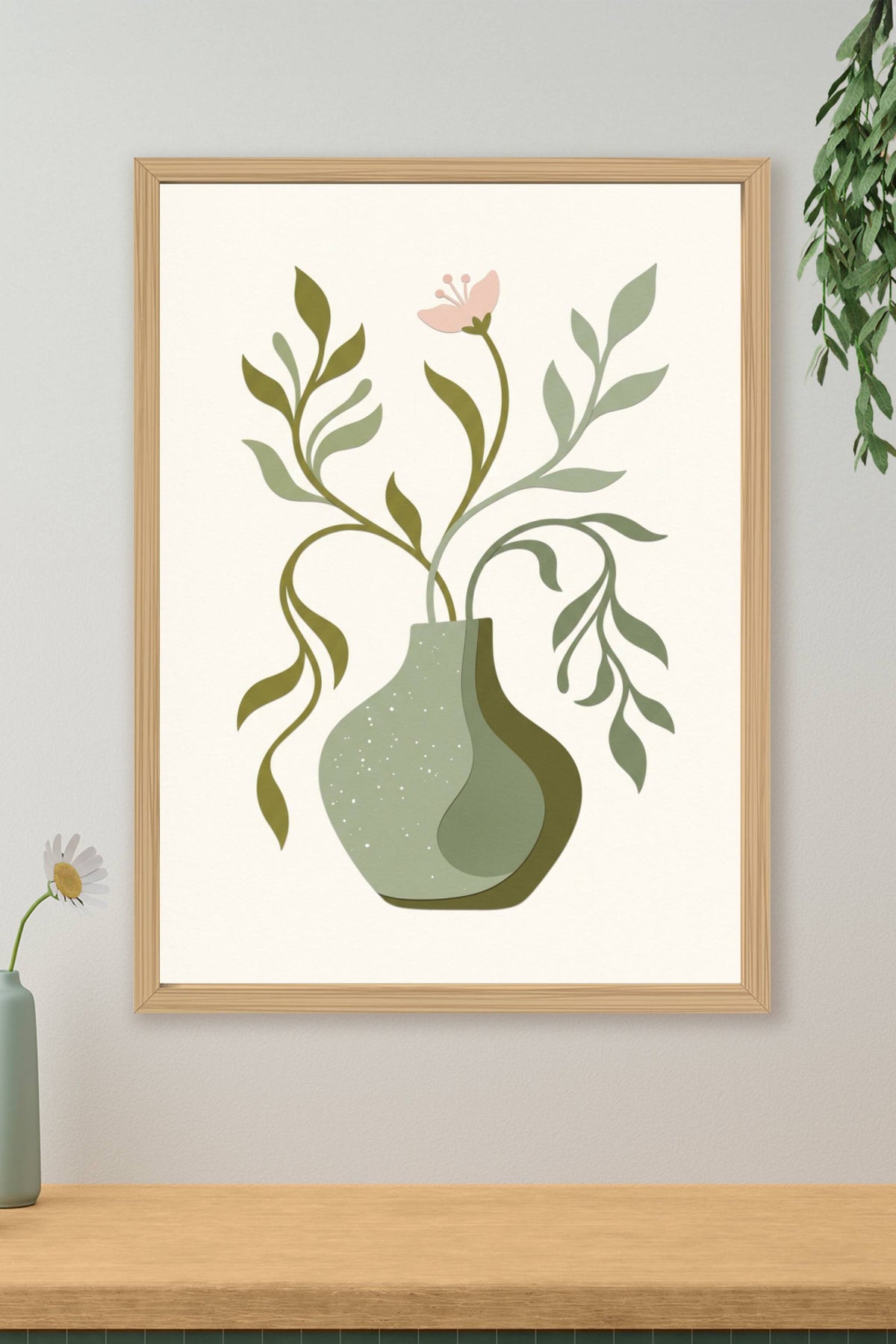 Affiche Chambre Ado Vase Abstrait - Poster Botanique