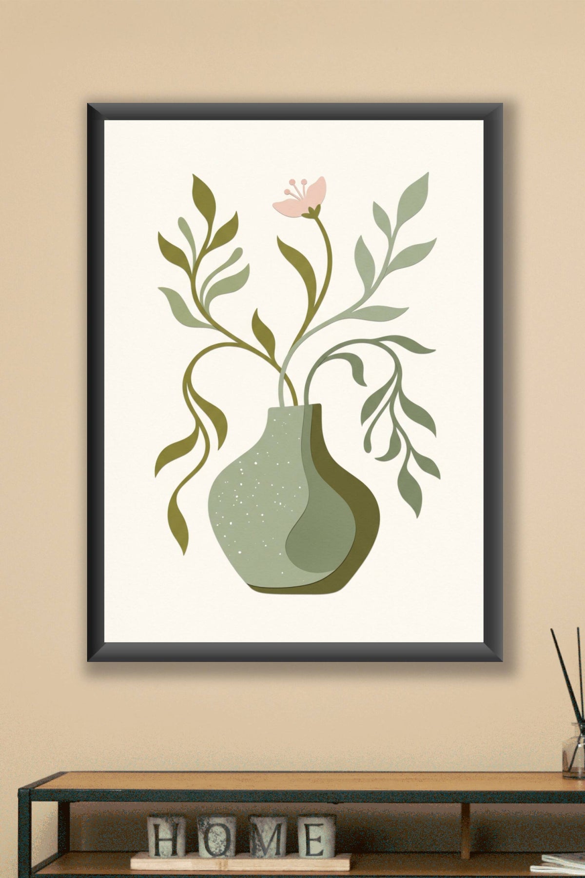Affiche Chambre Ado Vase Abstrait - Poster Botanique