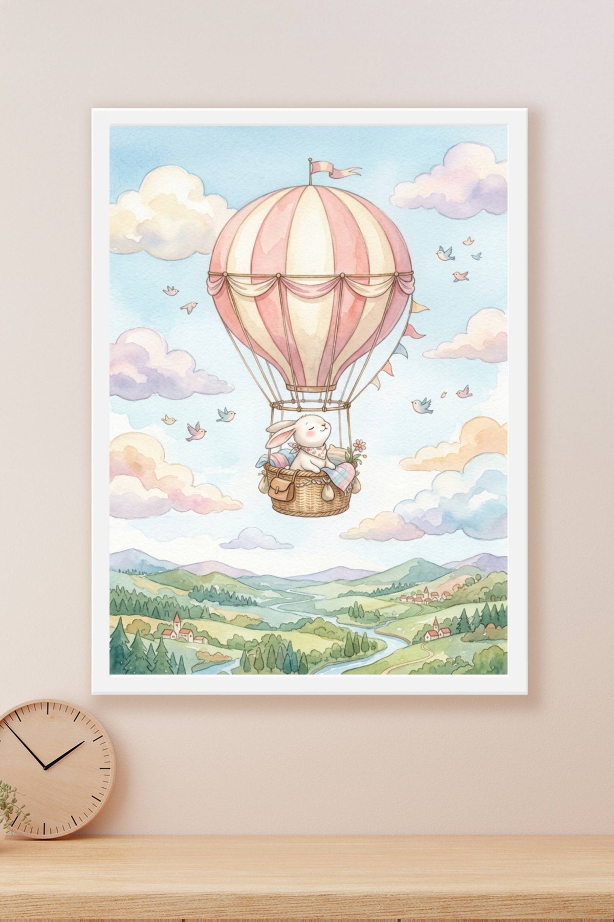 Affiche Chambre Bébé Montgolfière - Poster Voyage