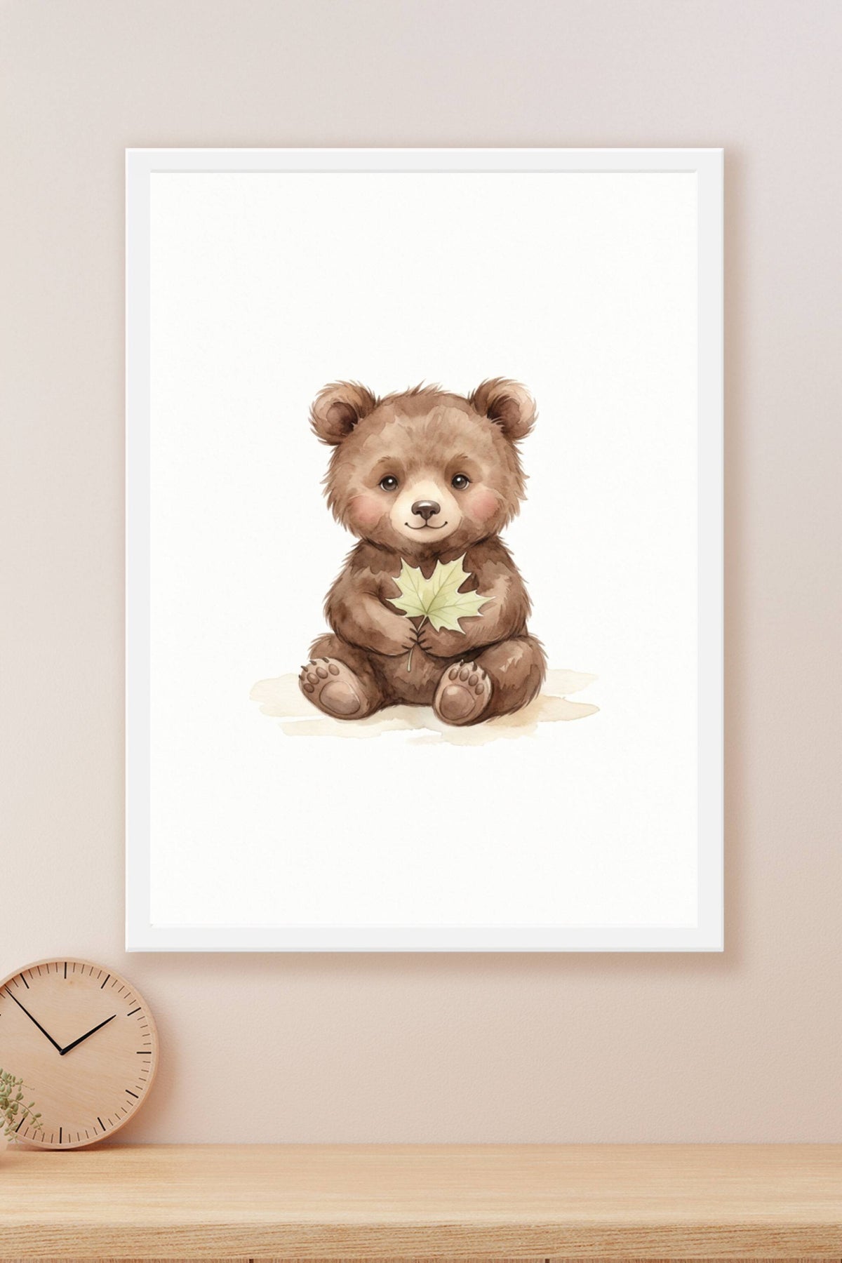 Affiche Chambre Bébé Ourson - Poster Aquarelle