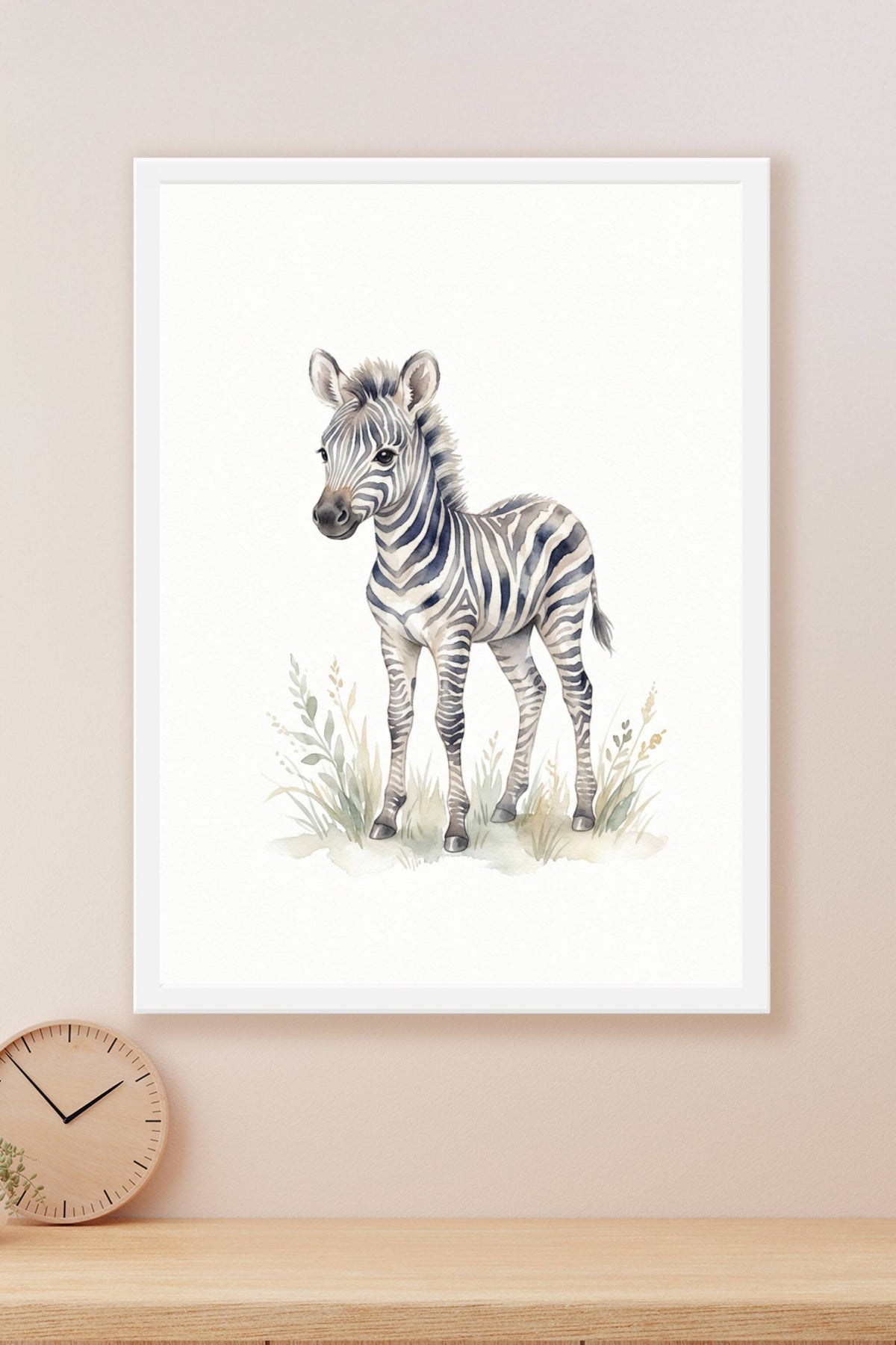 Affiche Chambre Bébé Zèbre - Poster Aquarelle